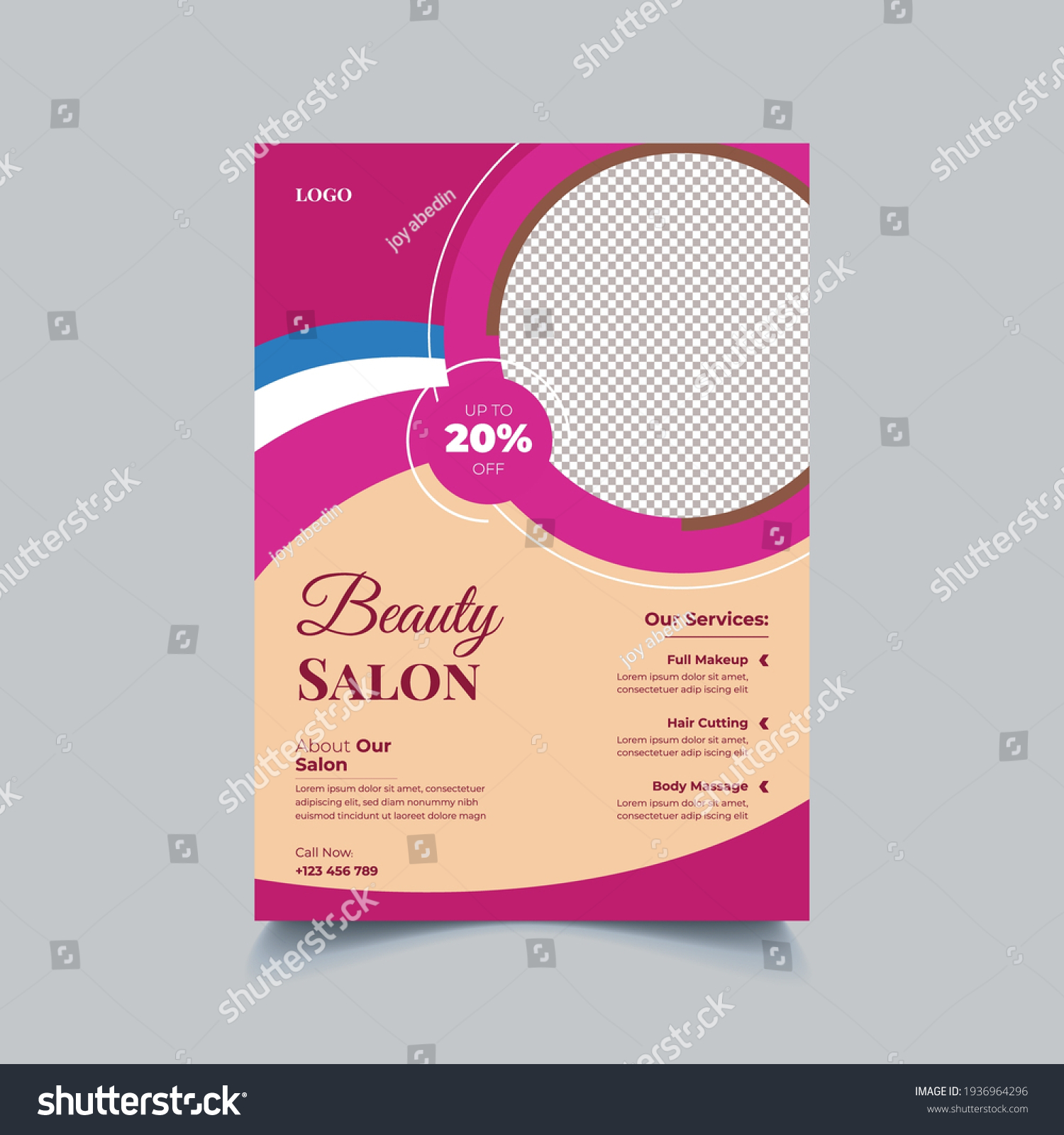 Beauty spa hair salon print ready flyer template - Royalty Free Stock ...