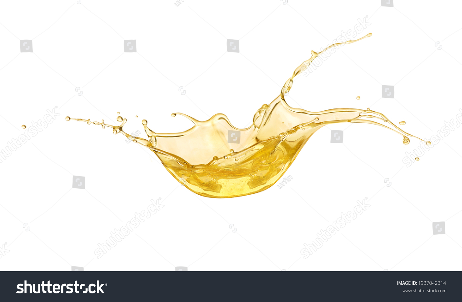 sunflower oil splash on white background #1937042314