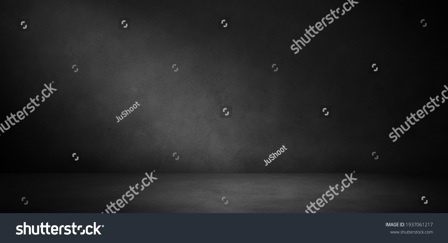 dark concrete wall and floor background, three dimensional room for mock up or product display #1937061217