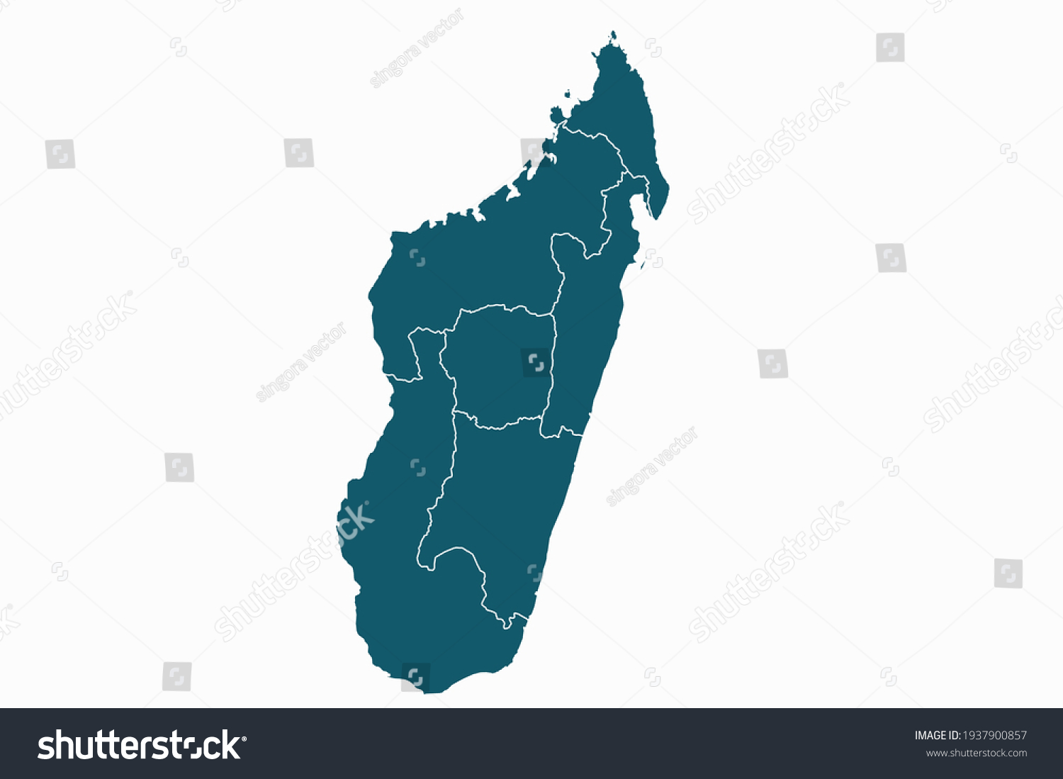 Madagascar map vector. blue color on white - Royalty Free Stock Vector ...