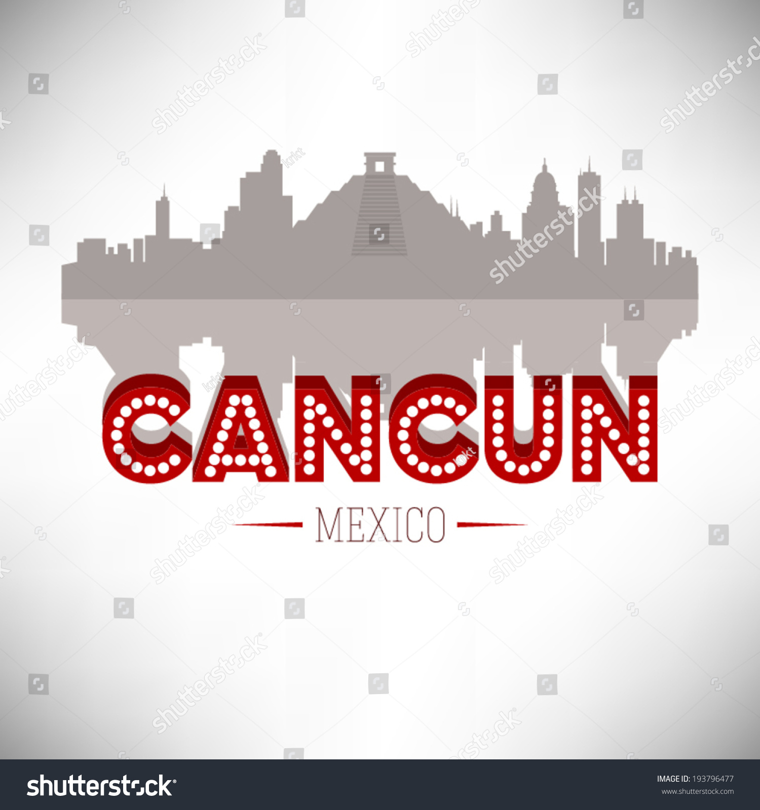 Cancun Mexico, Skyline Design, vector - Royalty Free Stock Vector ...