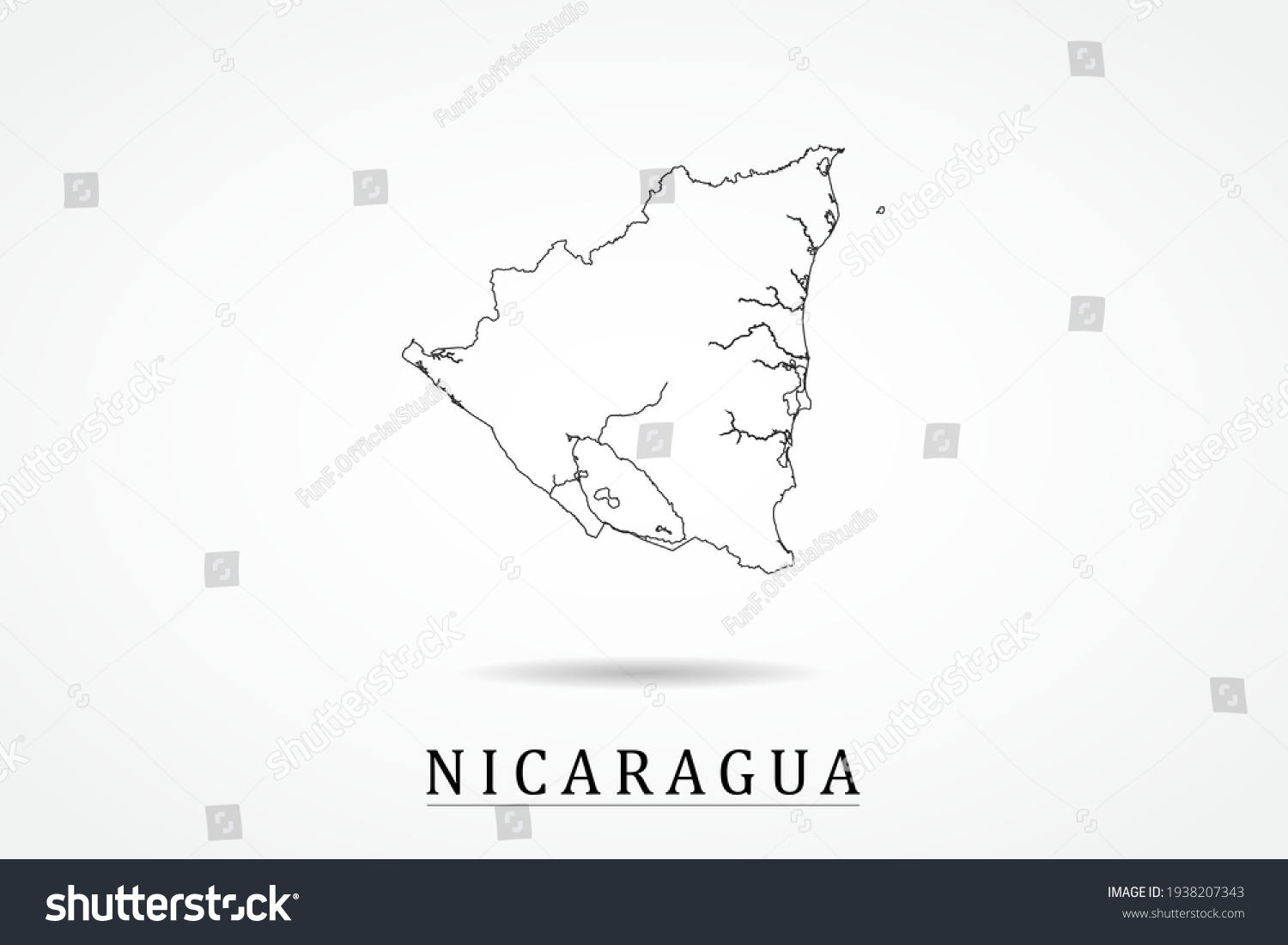 Nicaragua Map- World Map International vector - Royalty Free Stock ...