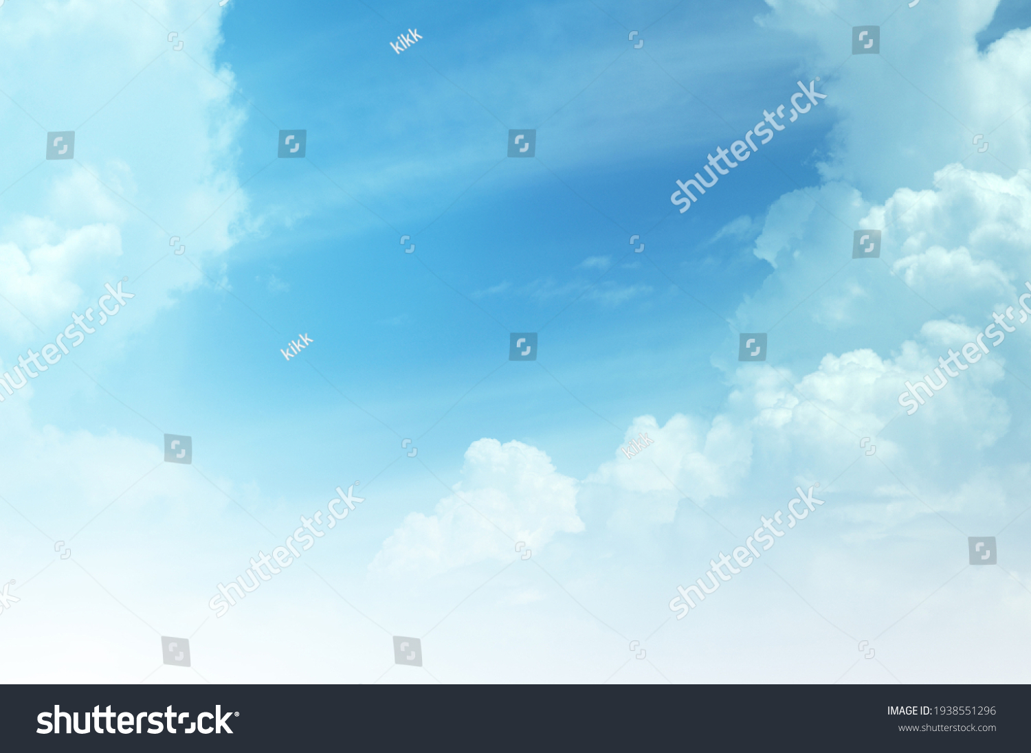 Blue sky with white cloud. The summer heaven is colorful clearing day Good weather and beautiful nature in the morning. #1938551296