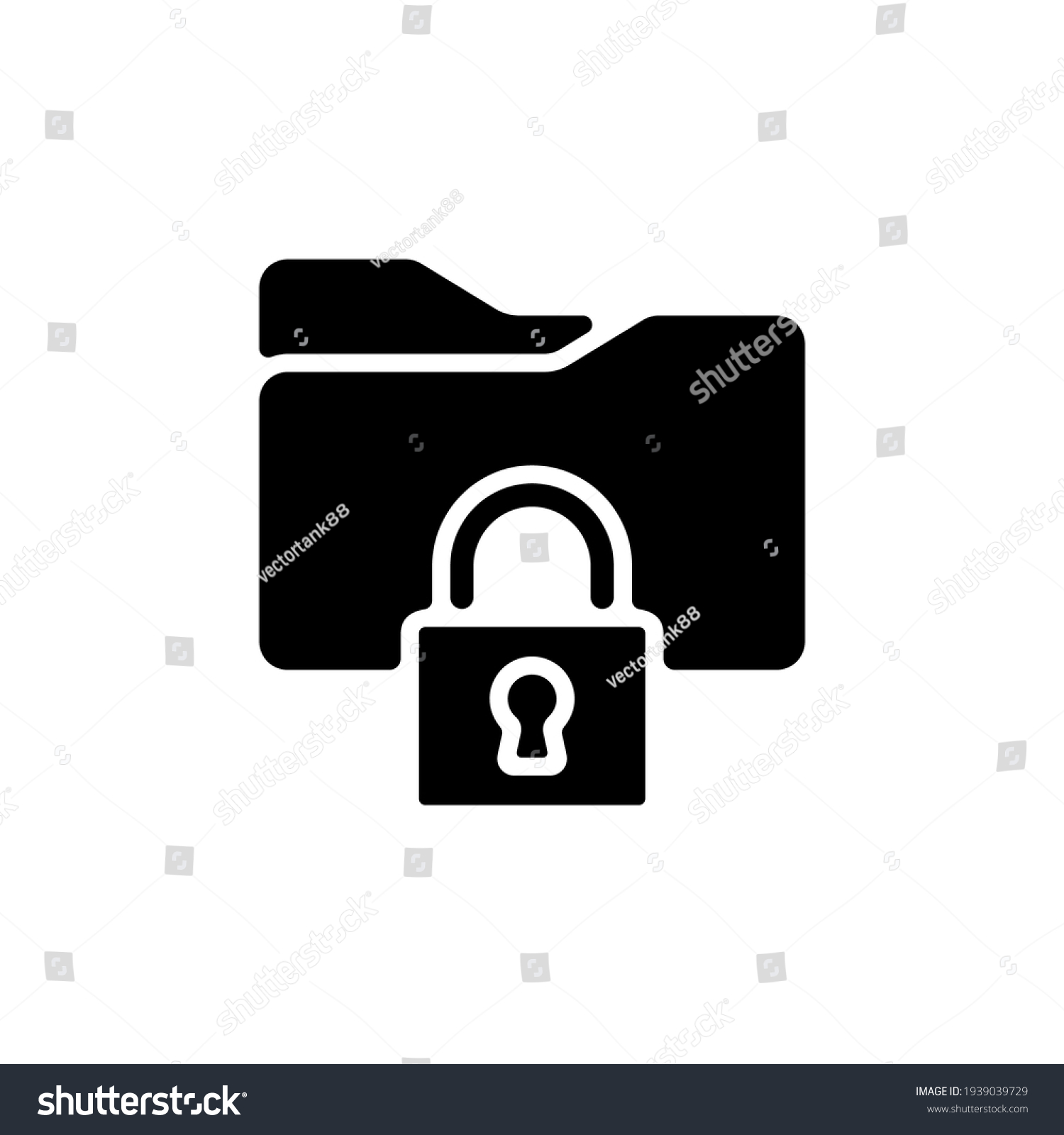 Secure Data Folder Icon In Vector Logotype Royalty Free Stock Vector