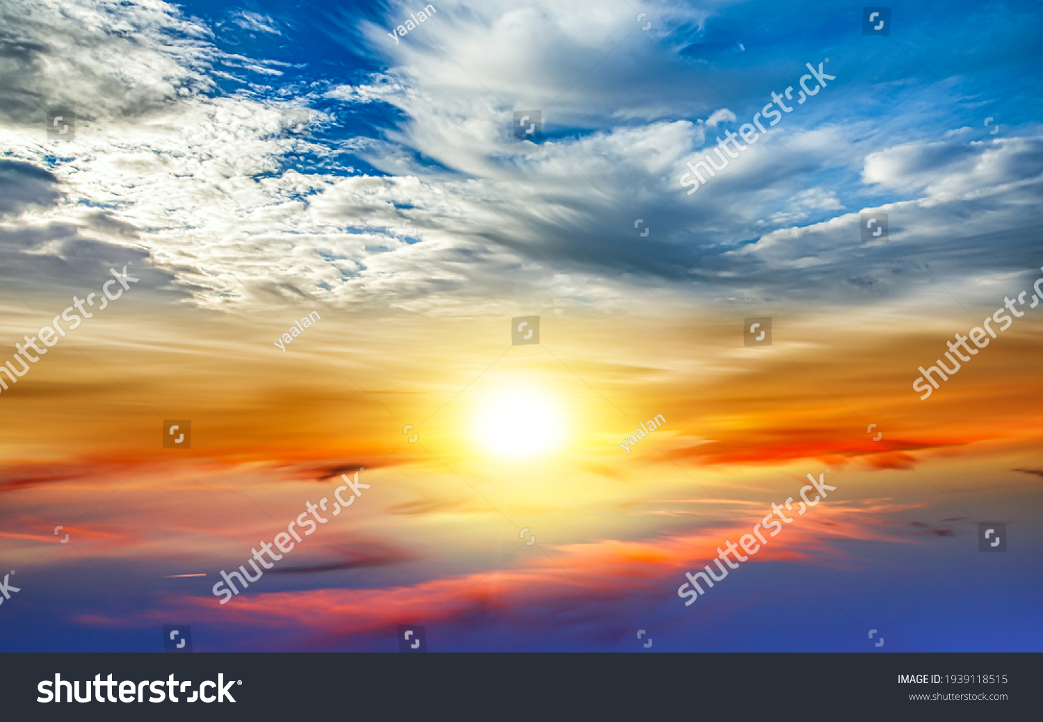 colorful sky with sun in clouds of altitude #1939118515