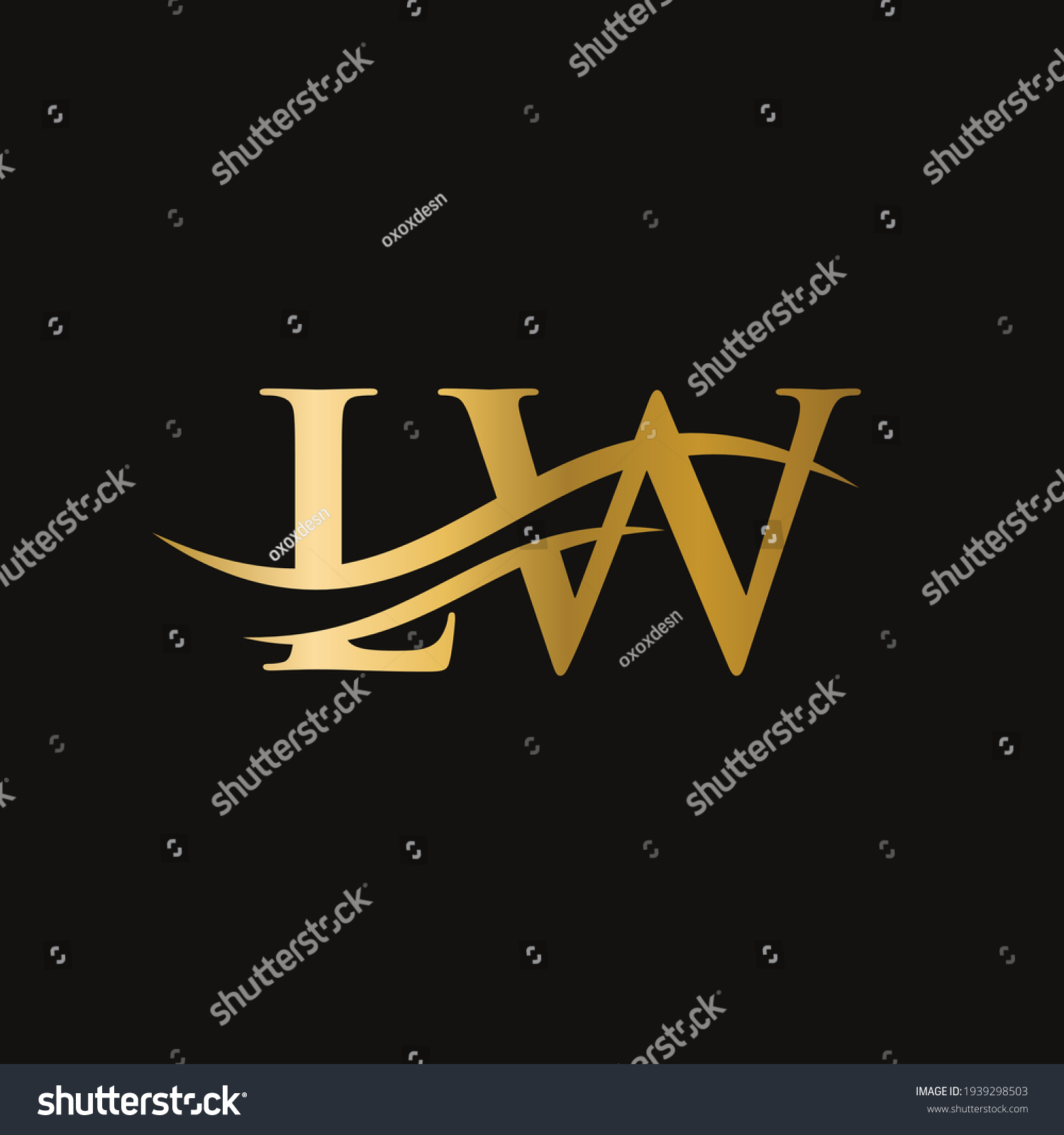 Letter LW Logo Design For Business And Company - Royalty Free Stock ...