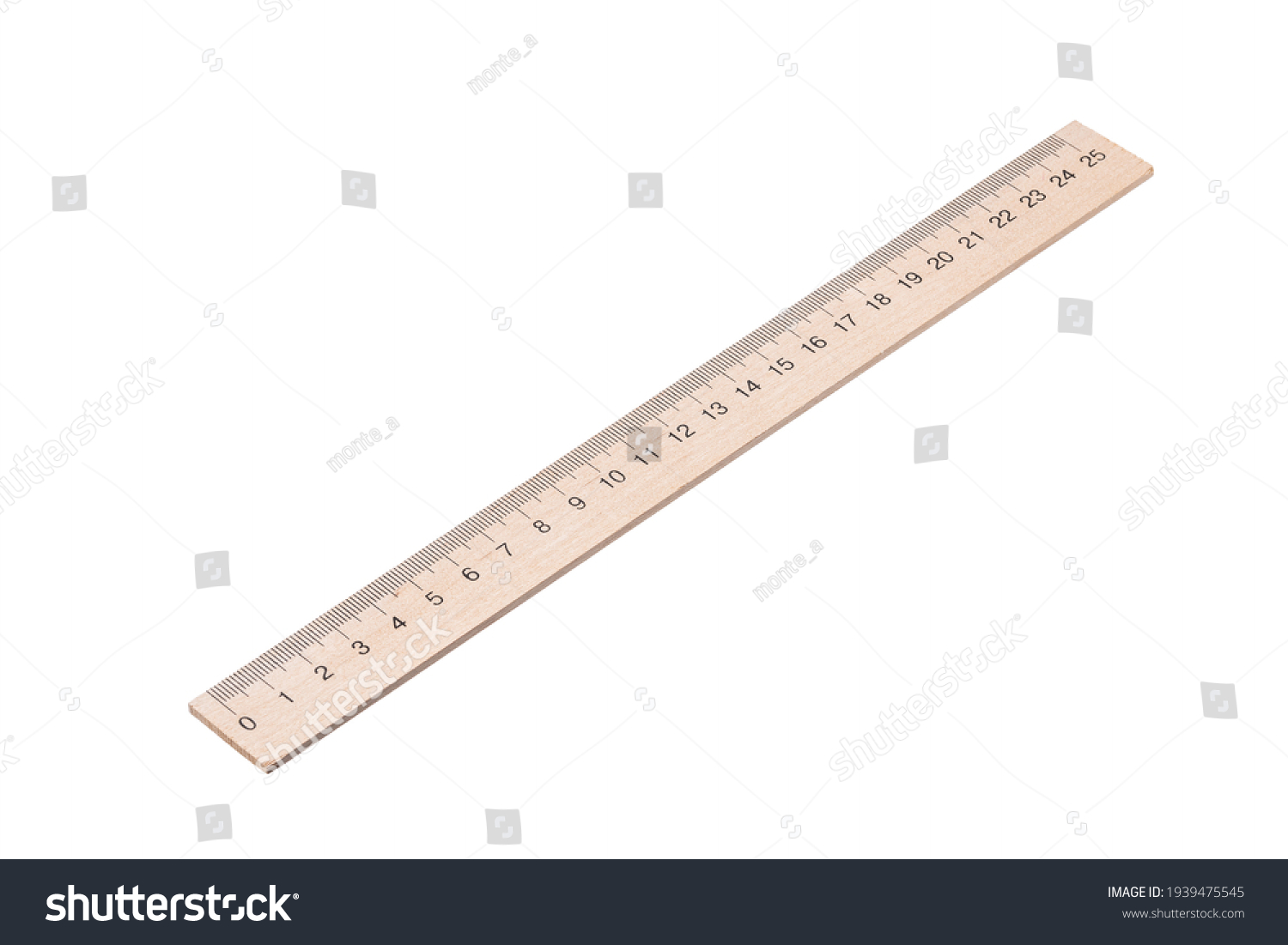 wooden ruler isolated on white background. measure school tool cut out. #1939475545