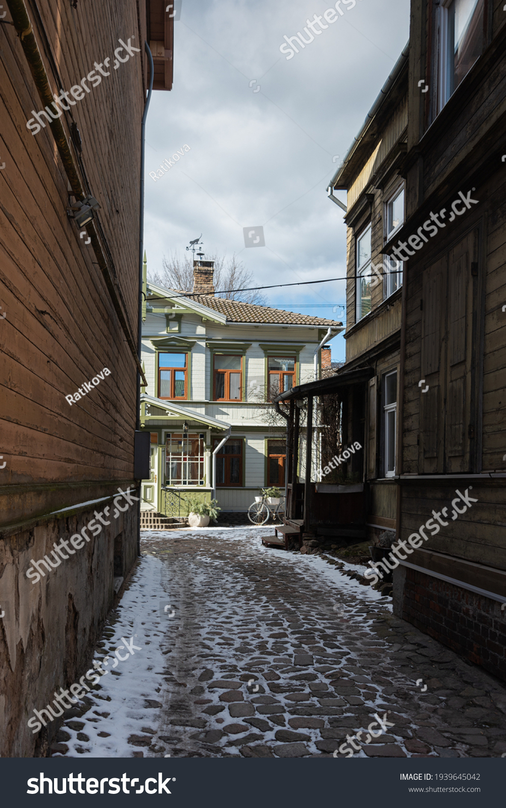 View to the yard on street of Liepaja. #1939645042