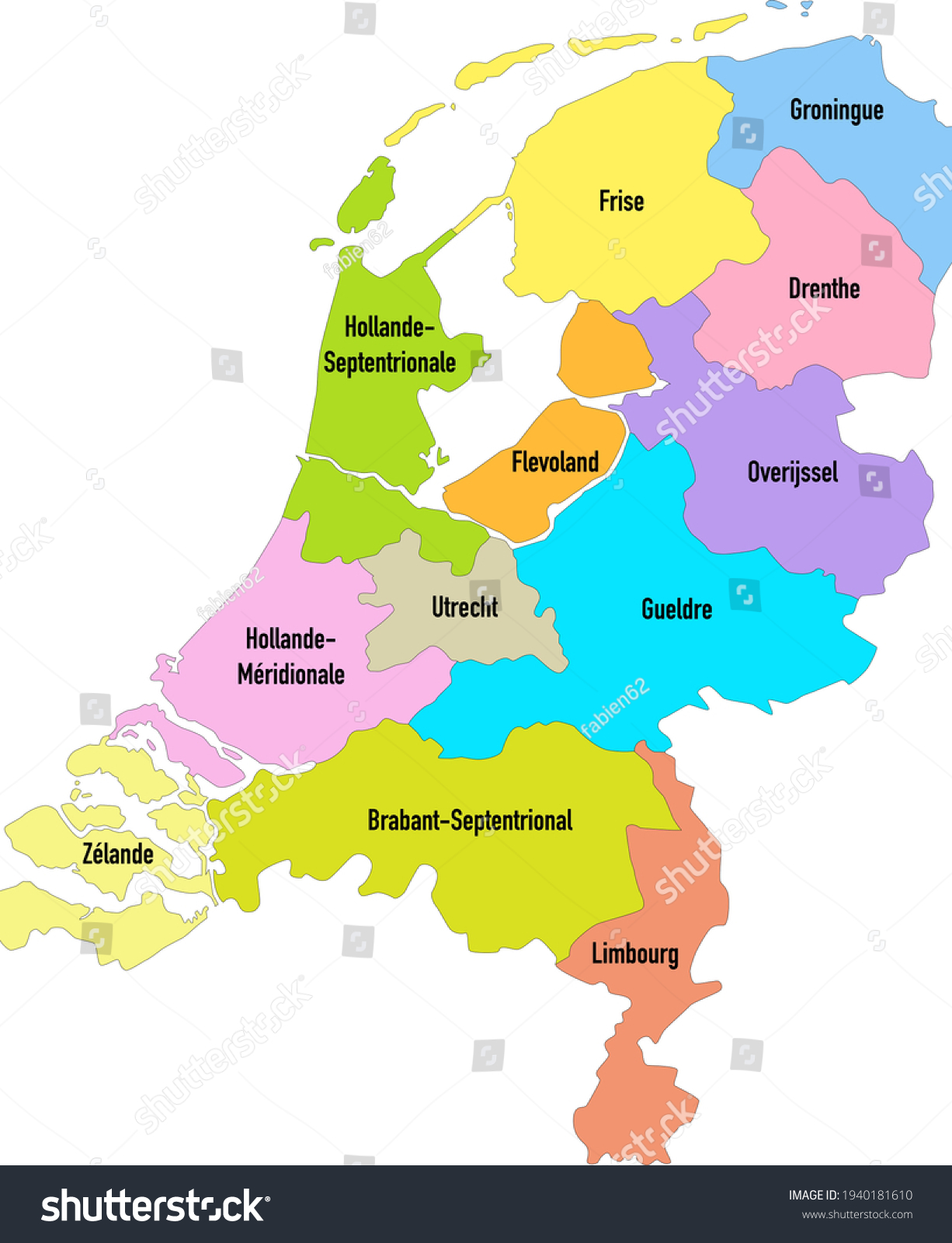 Map of the Netherlands with territorial - Royalty Free Stock Vector ...