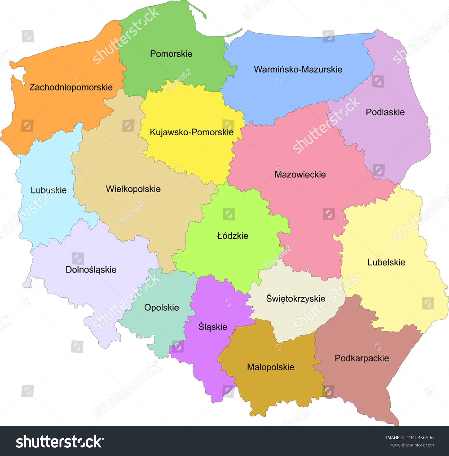 Map of Poland with representation of the - Royalty Free Stock Vector ...