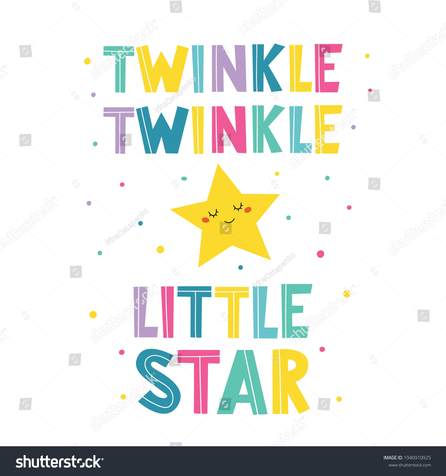 Twinkle twinkle little star- hand drawn - Royalty Free Stock Vector ...