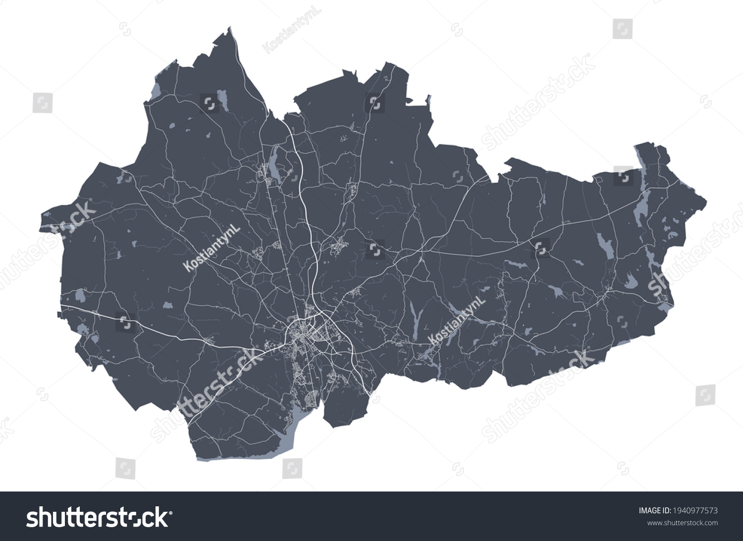 Uppsala map. Detailed vector map of Uppsala city - Royalty Free Stock ...