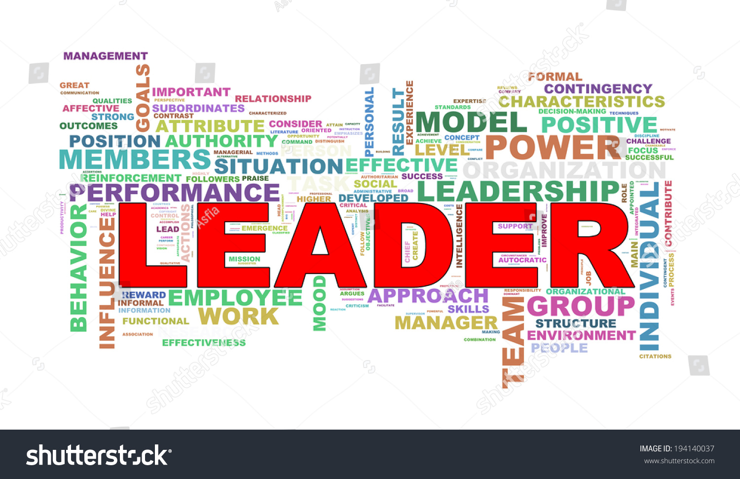 Illustration of wordcloud word tags of leader - Royalty Free Stock ...