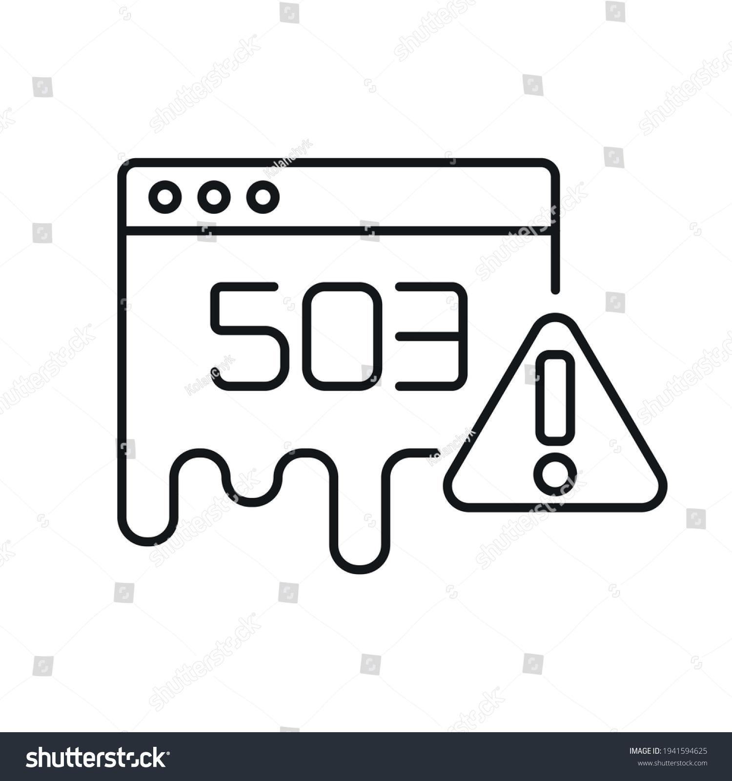 503 error linear icon. Service Temporarily Royalty Free Stock Vector