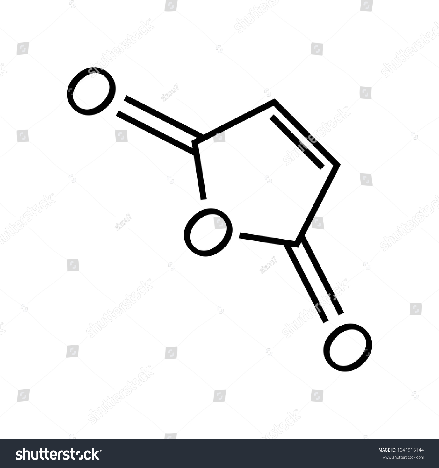 Chemical Structure Of Maleic Anhydride C4h2o3 Royalty Free Stock