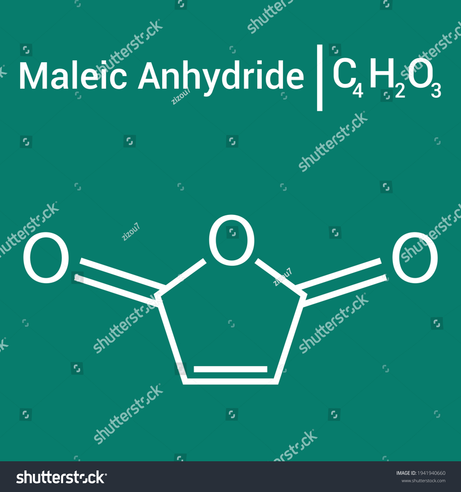 Chemical Structure Of Maleic Anhydride C4h2o3 Royalty Free Stock