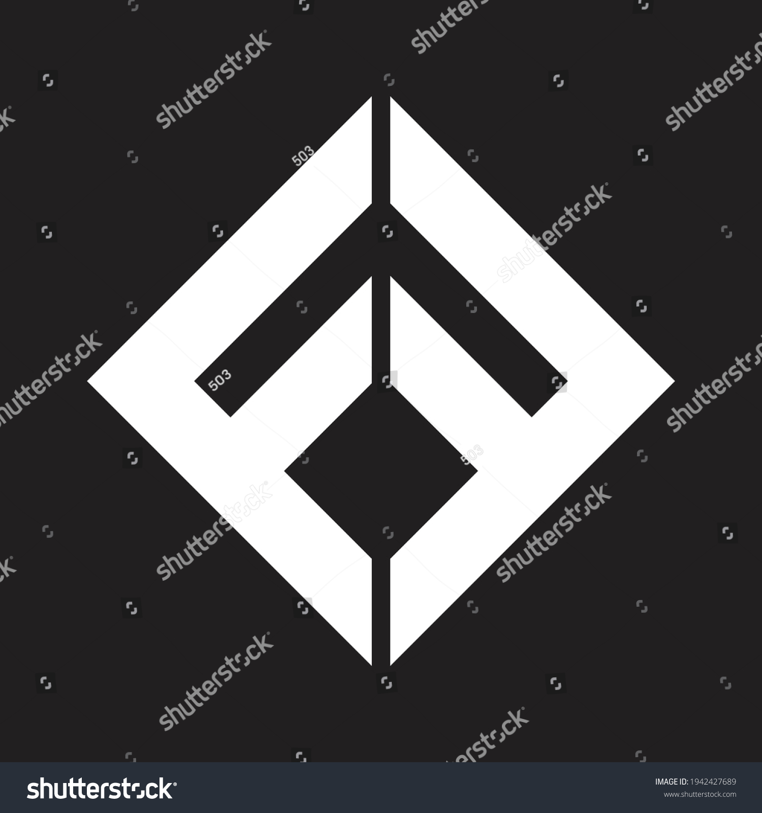 Double F logo with up arrow in the negative - Royalty Free Stock Vector ...