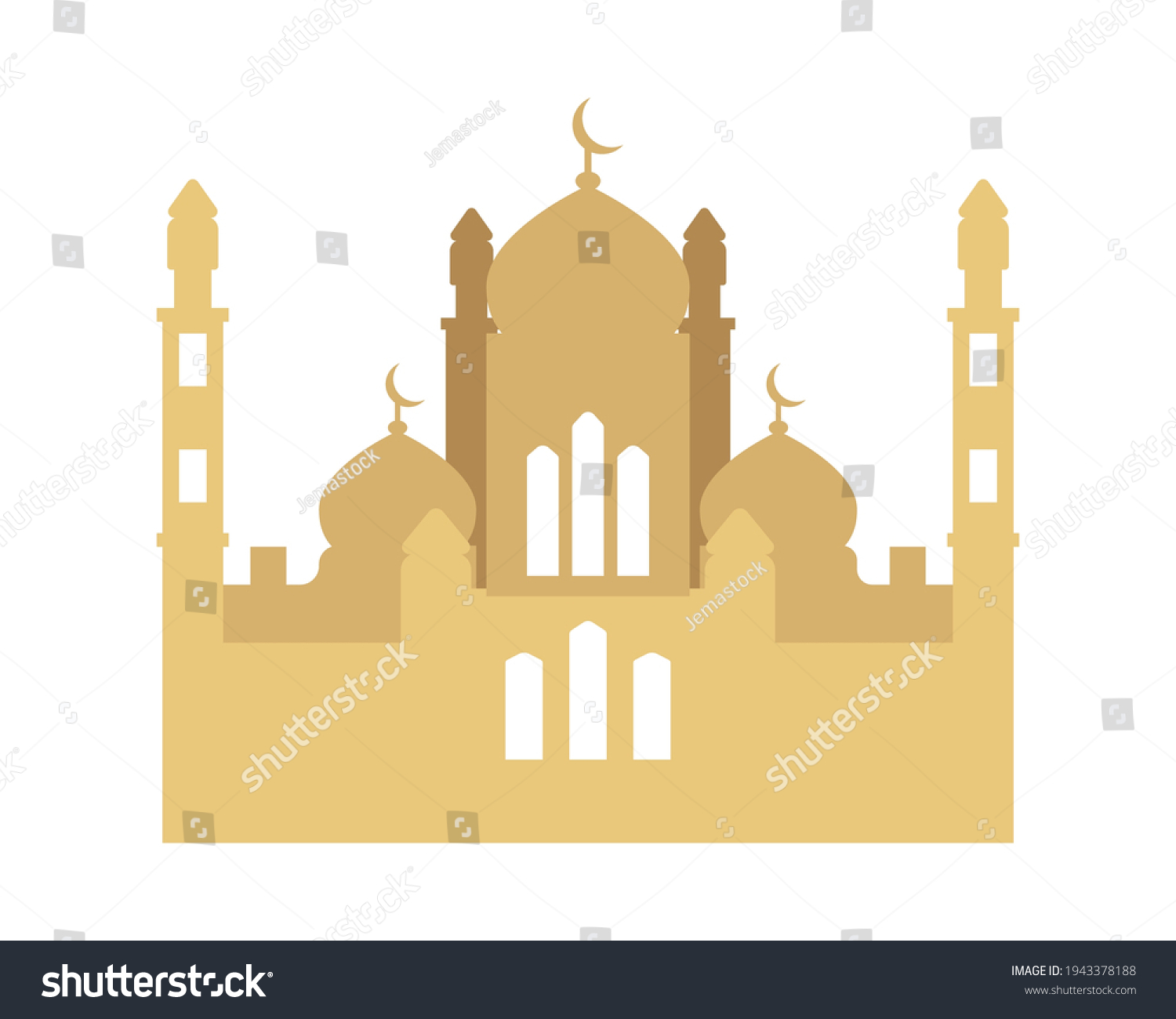 taj mahal mosque eid mubarak - Royalty Free Stock Vector 1943378188 ...