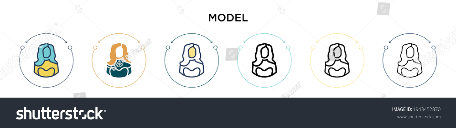 Model icon in filled, thin line, outline and - Royalty Free Stock ...