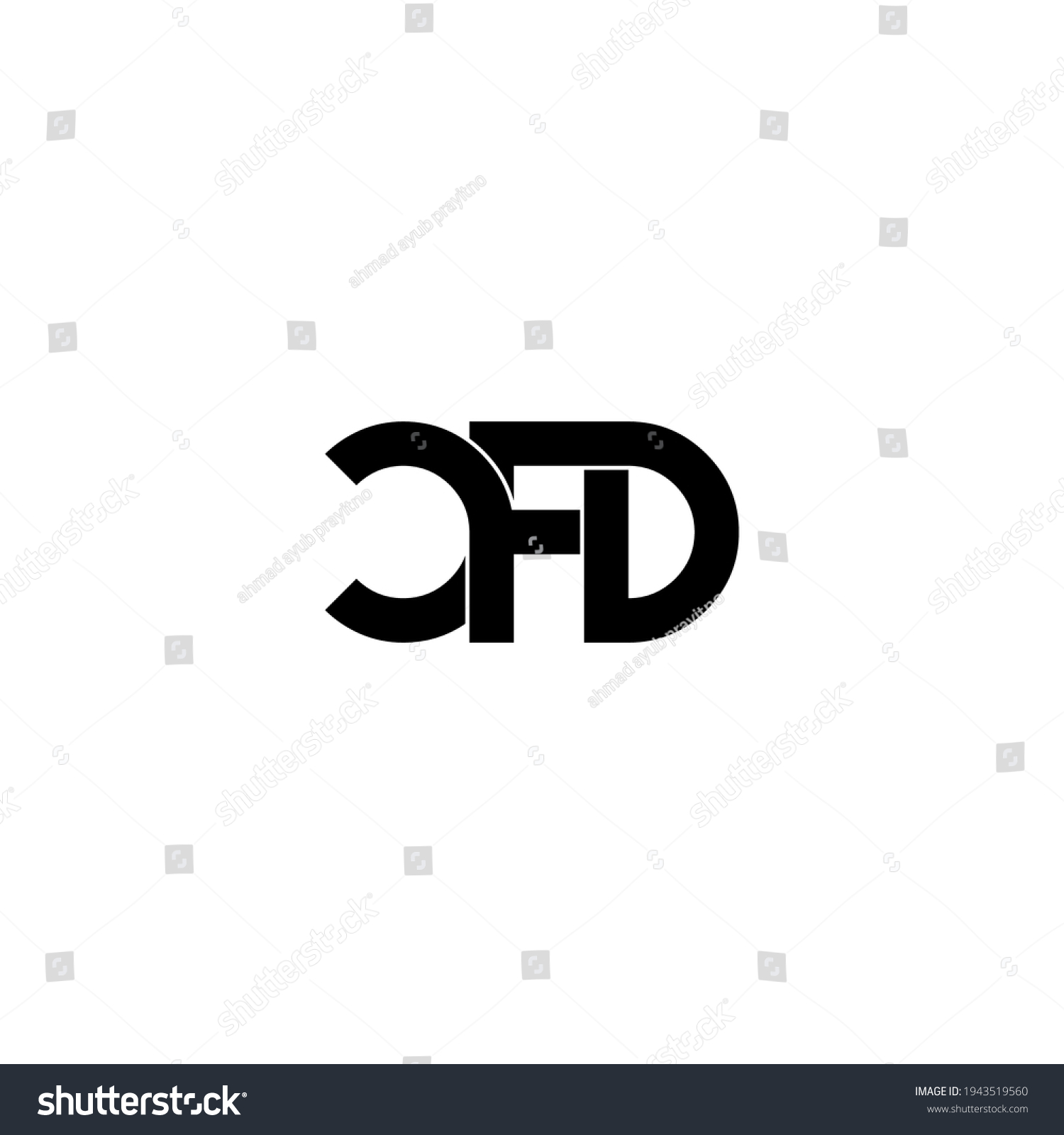 Cfd Letter Original Monogram Logo Design Royalty Free Stock Vector