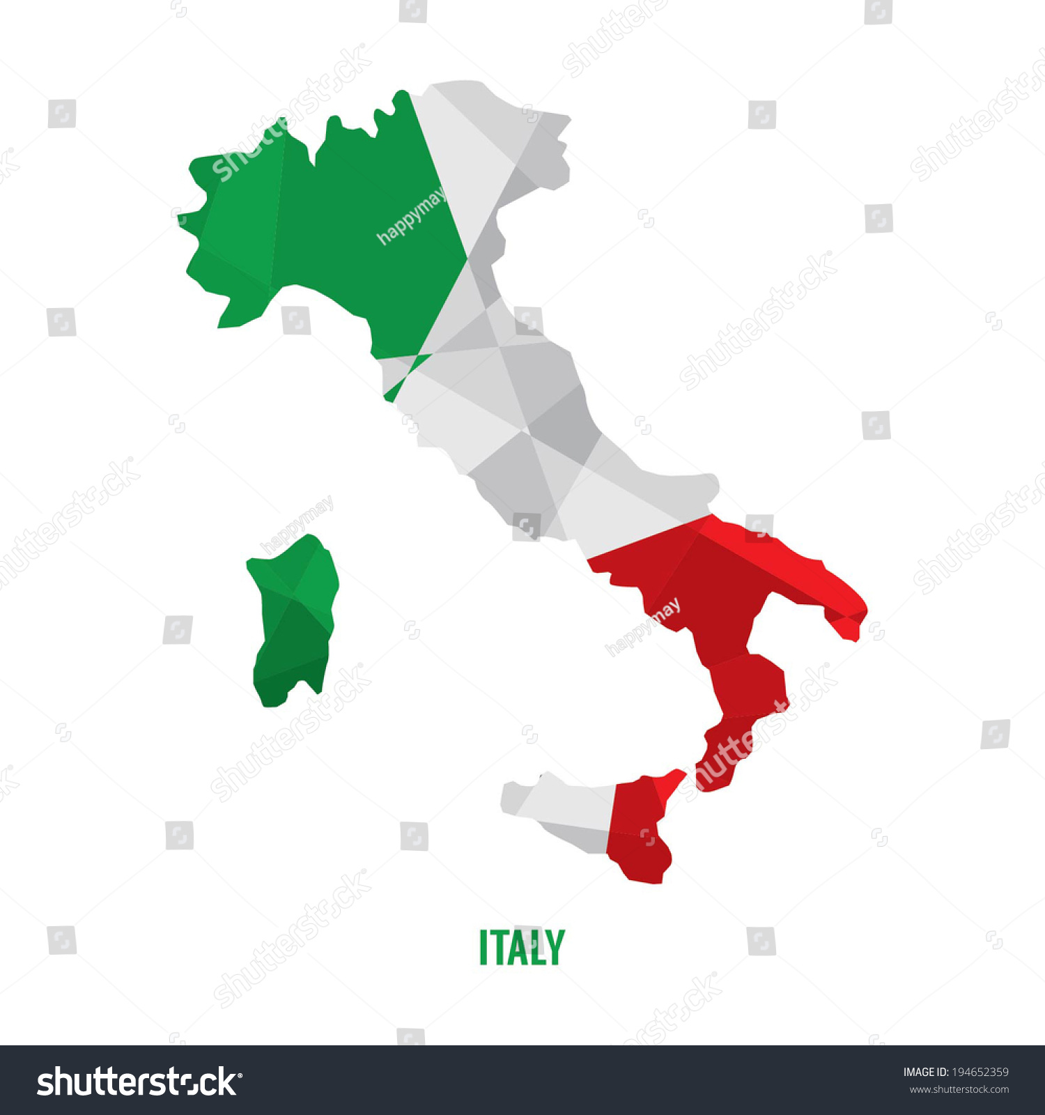 Map of Italy Vector Illustration - Royalty Free Stock Vector 194652359 ...