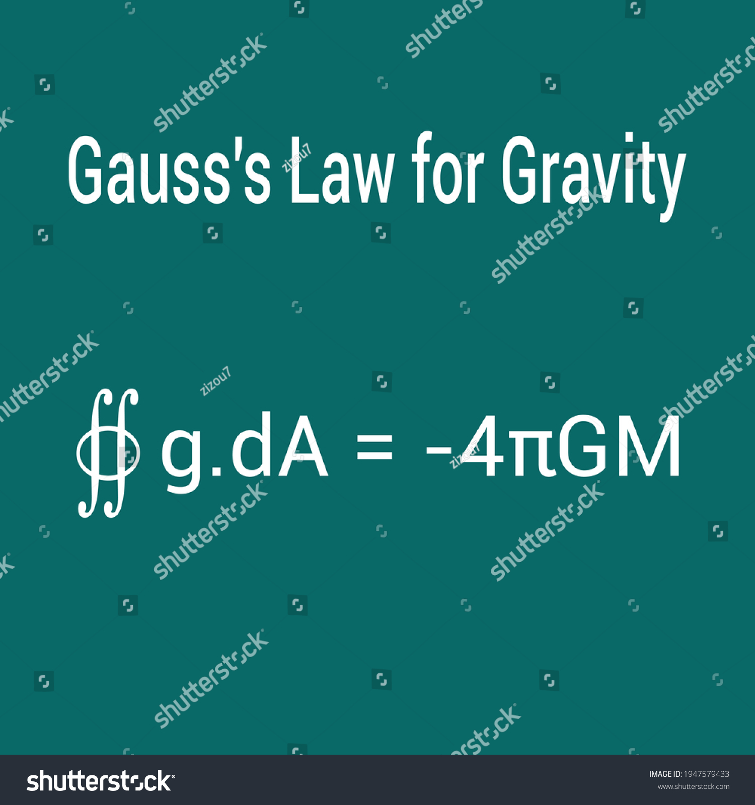 Gausss Law For Gravity Equation Royalty Free Stock Vector 1947579433 3258