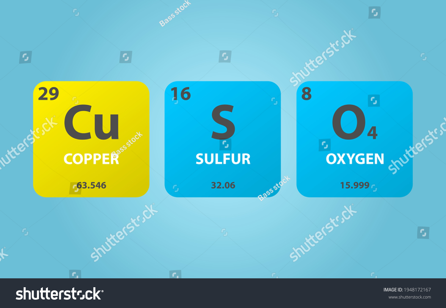 Copper Sulfate CuSO4 Molecule. Simple Molecular - Royalty Free Stock ...