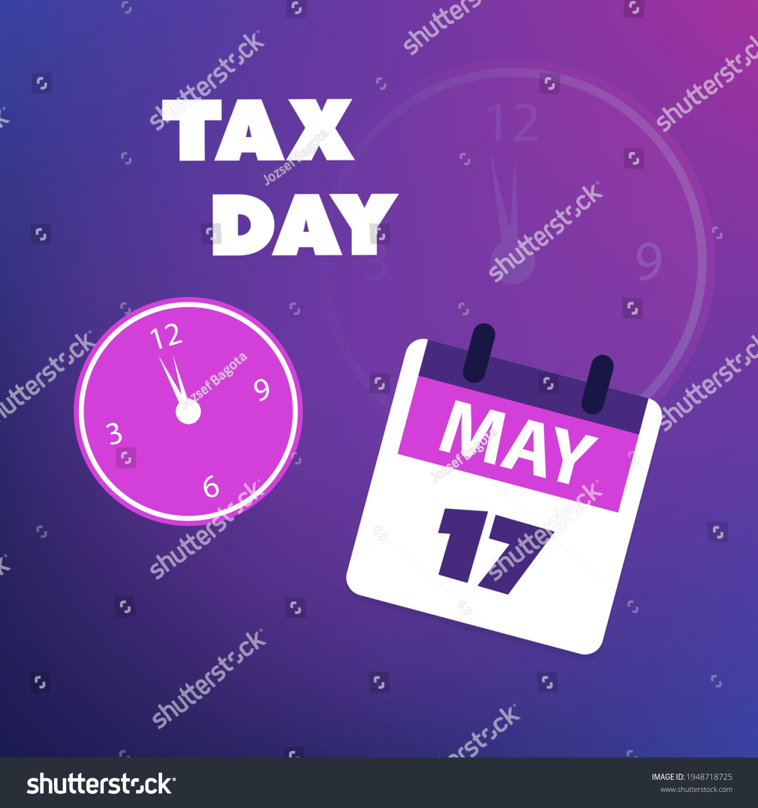 Tax Day Reminder Concept Calendar Design Royalty Free Stock Vector