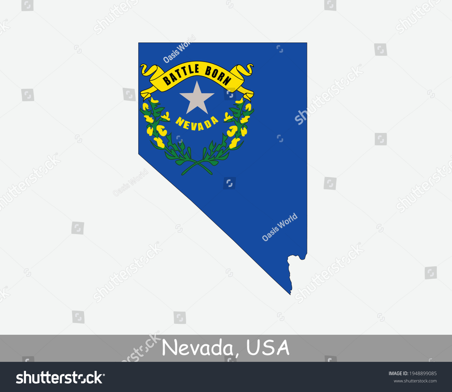 Nevada Map Flag. Map of NV, USA with the state - Royalty Free Stock ...