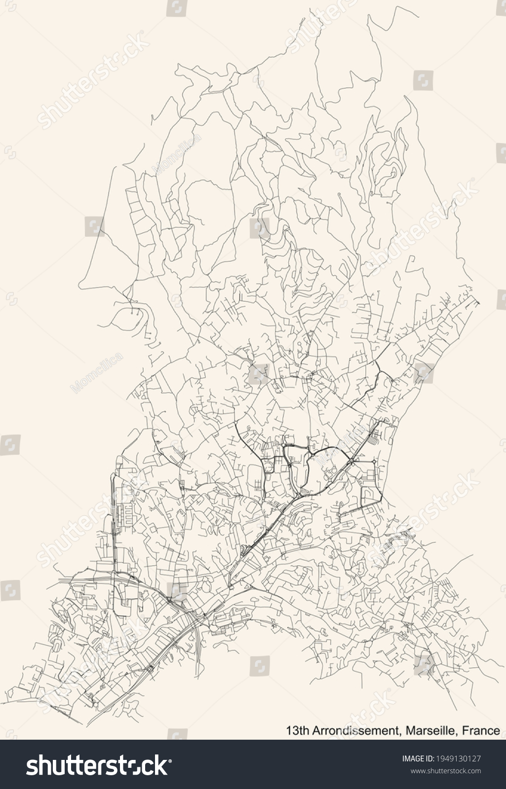 Street roads map of the 13th Arrondissement - Royalty Free Stock Vector ...