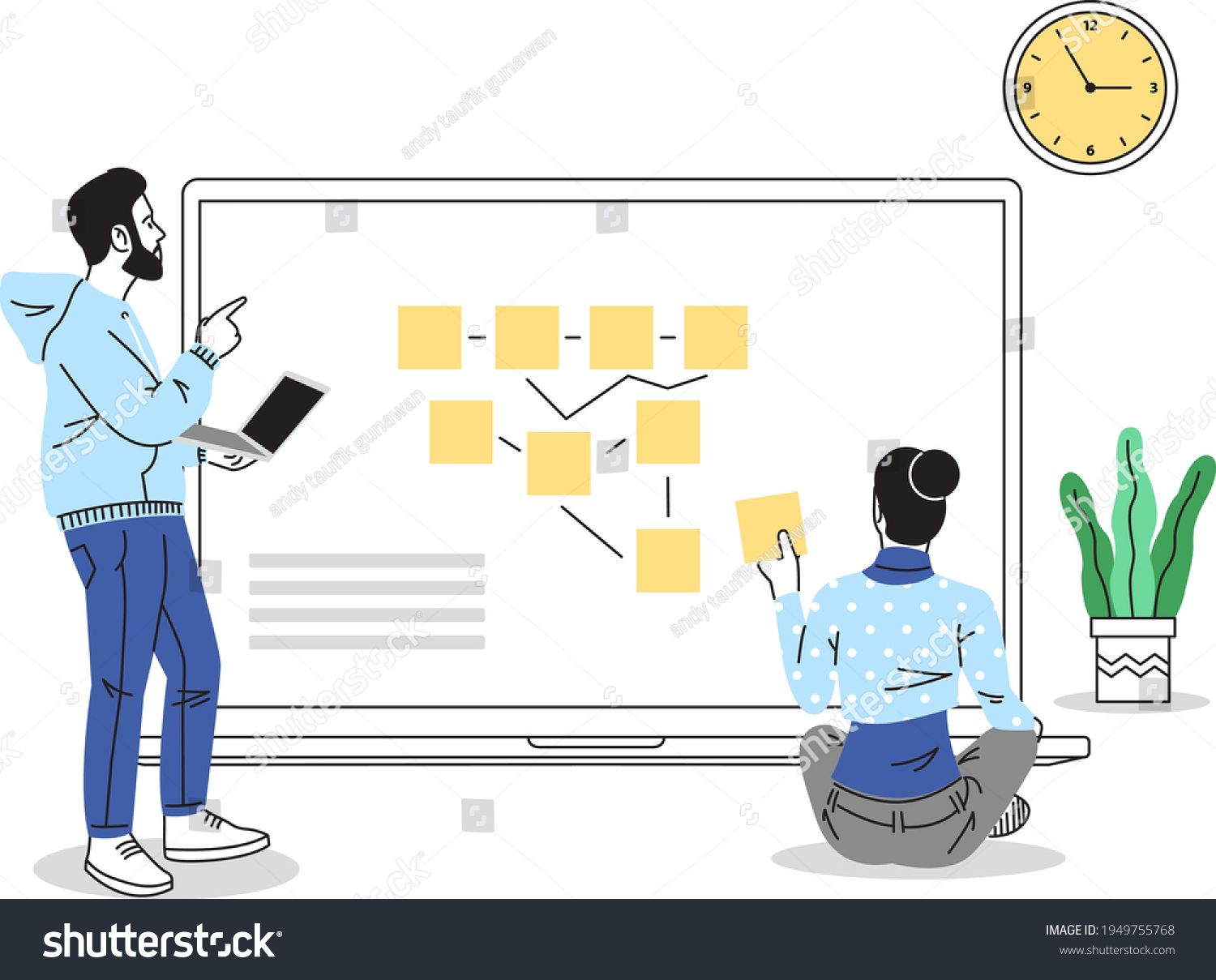 User Flow Chart Vector Illustration - Royalty Free Stock Vector