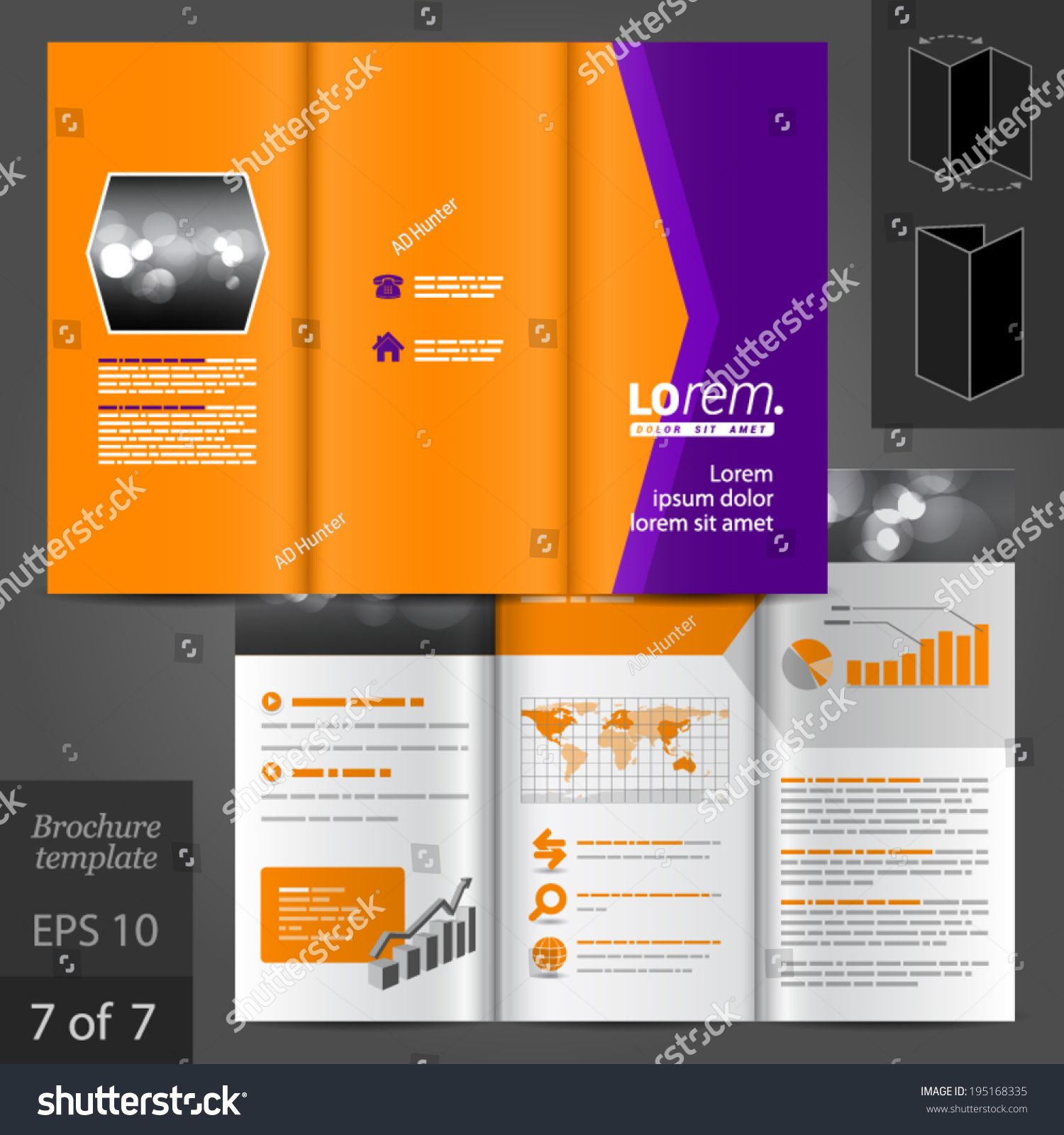 Vector Purple Brochure Template Design With Royalty Free Stock Vector 195168335 8568