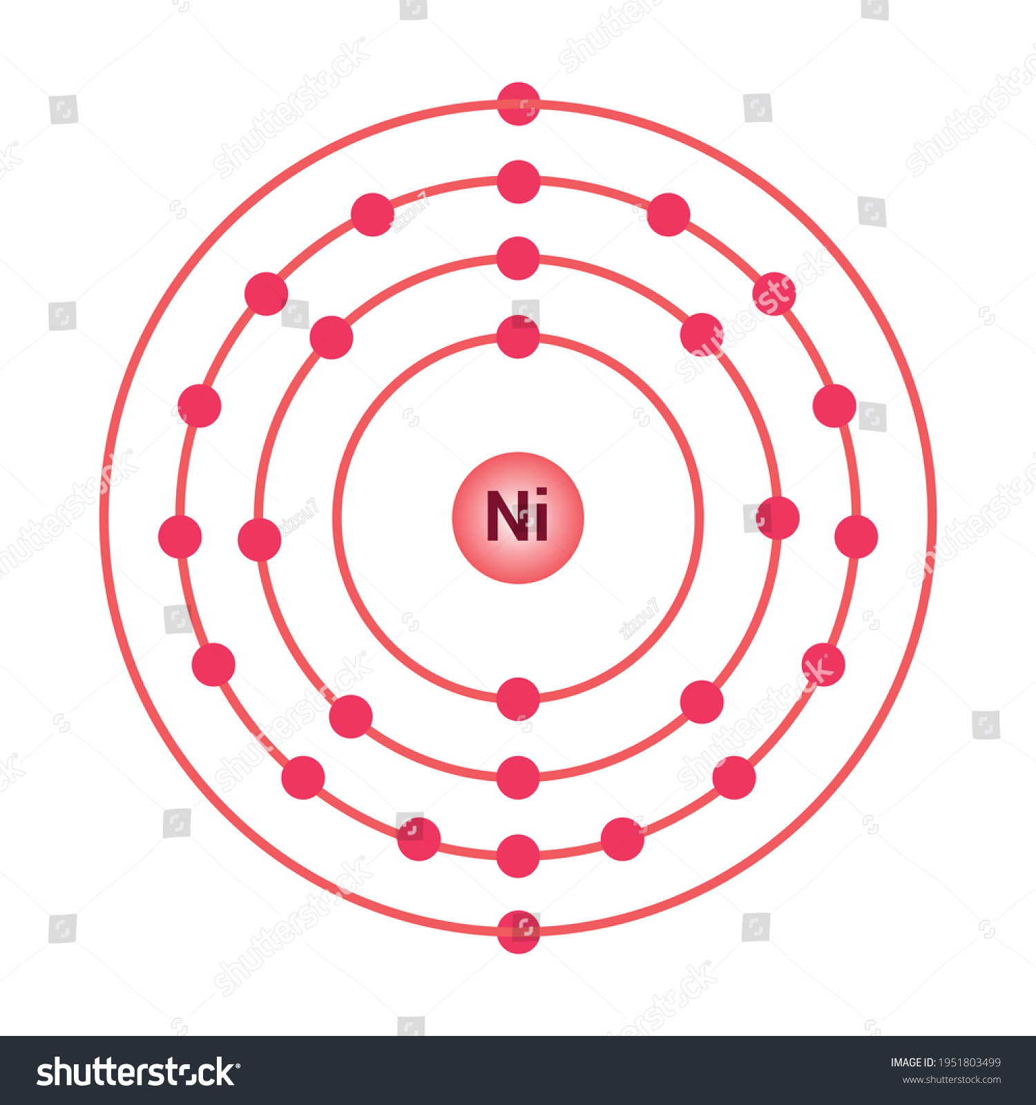 bohr model of the nickel atom. electron - Royalty Free Stock Vector ...