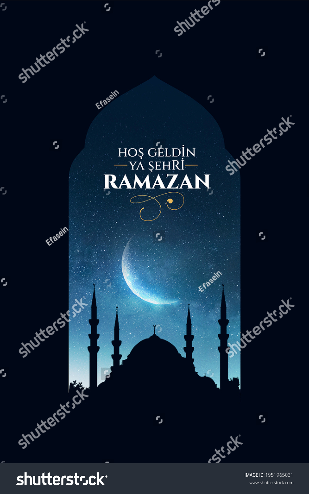 Hoş geldin ya şehri Ramazan. Translation: Welcome to Ramadan #1951965031