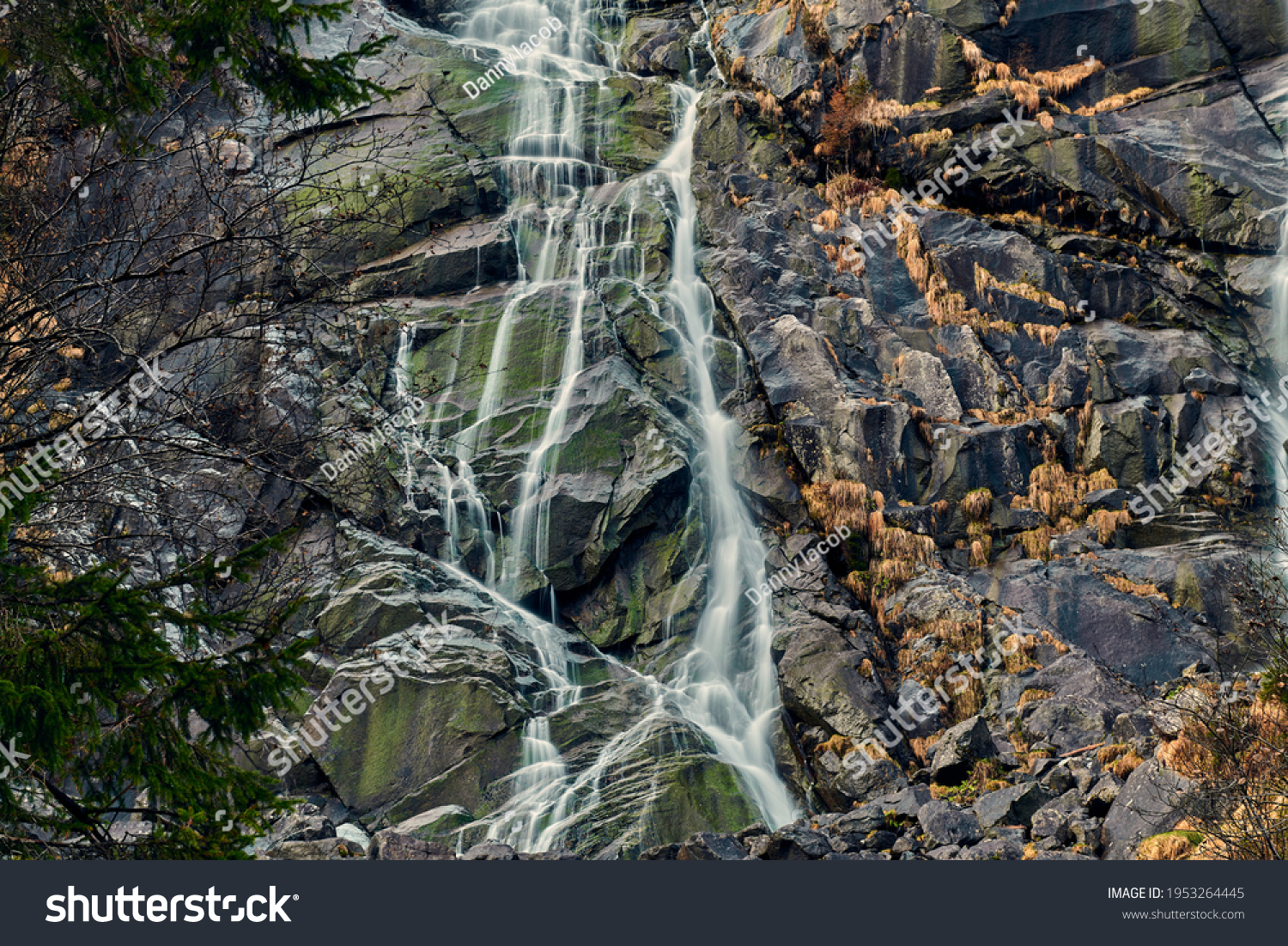 Beautiful Nardis waterfalls in Val di Genova, Adamello-Brenta Natural Park  in the northern Italy #1953264445