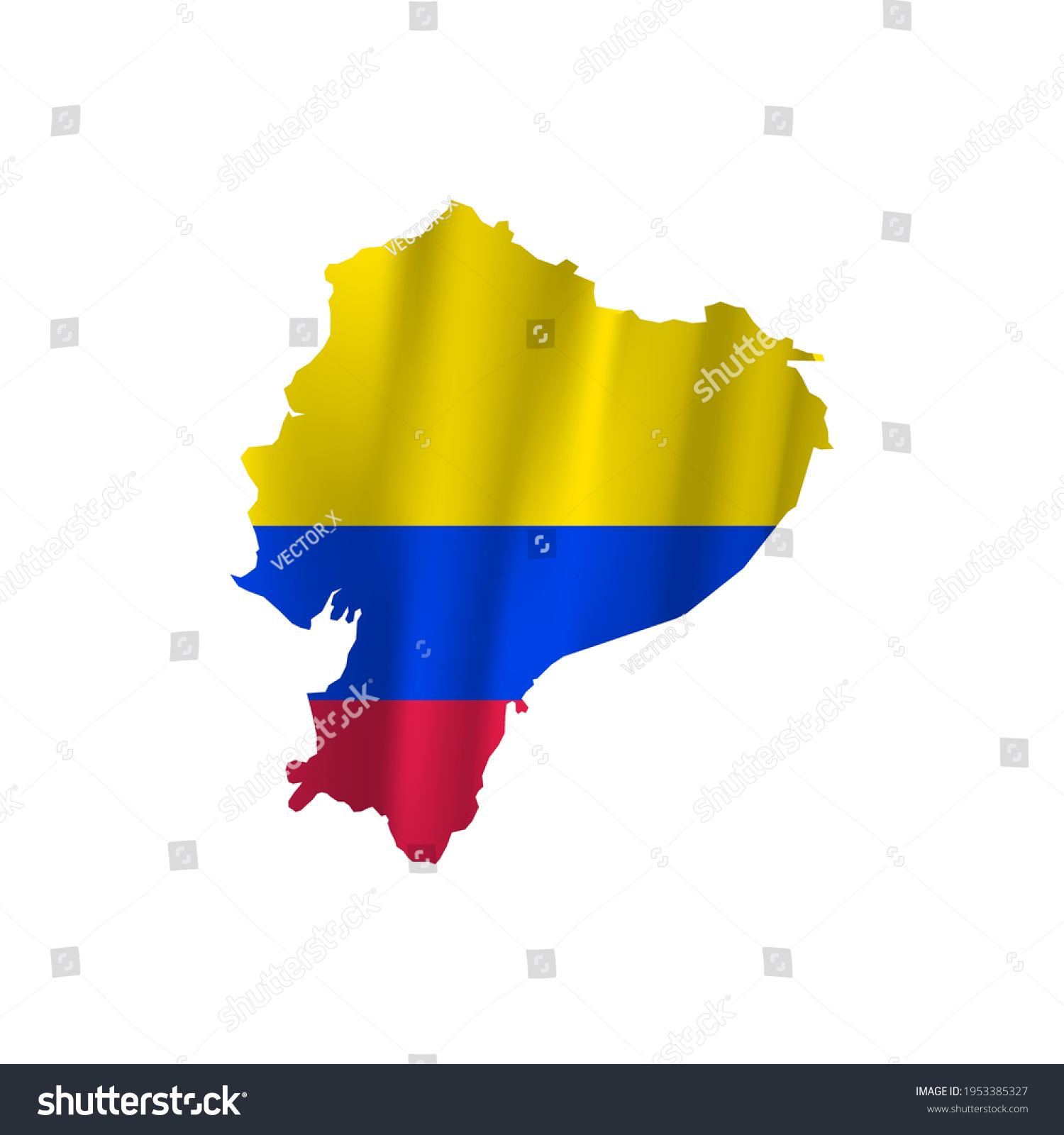 Map of Ecuador with national flag. Highly - Royalty Free Stock Vector ...