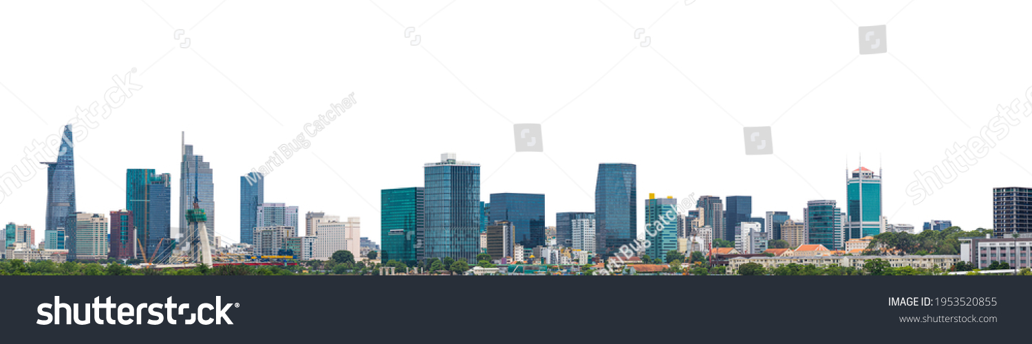 Cityscape of Ho Chi Minh (Vietnam) isolated on white background #1953520855