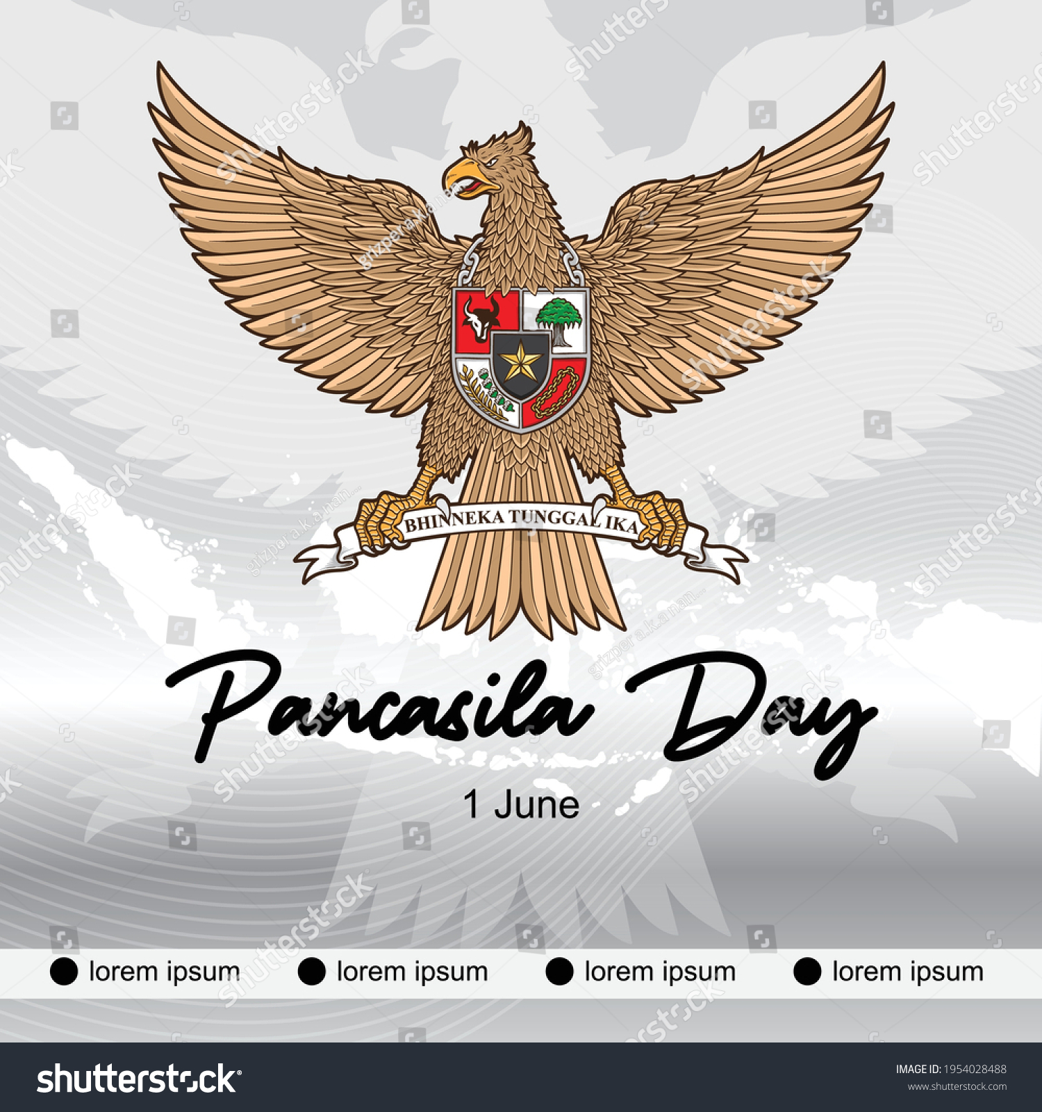 Born Day Of Garuda Pancasila Illustration Royalty Free Stock Vector