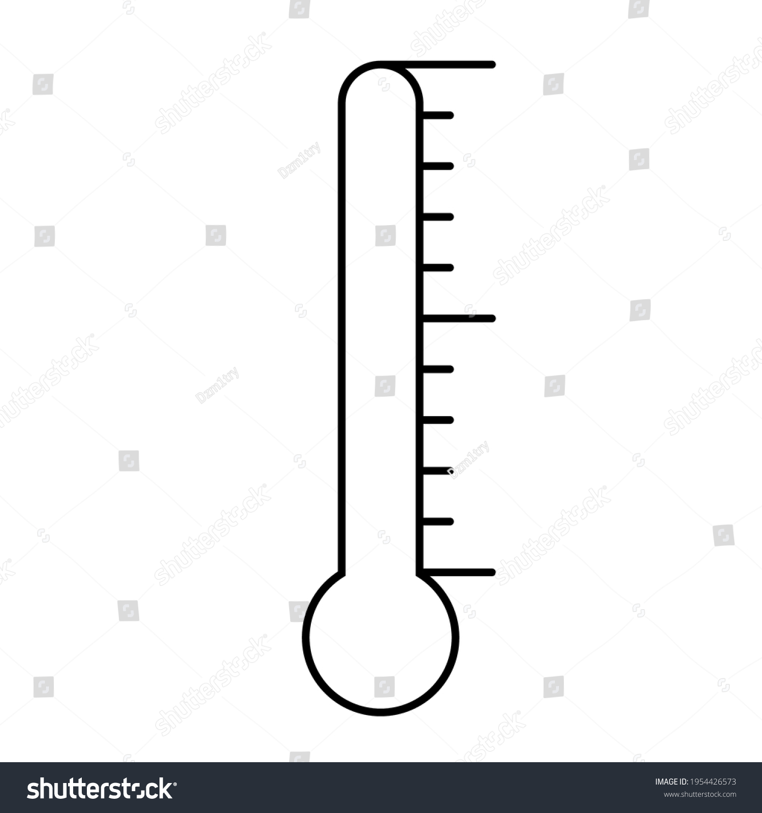 Blank Goal thermometer for teatchers. Clipart image isolated on white background. #1954426573
