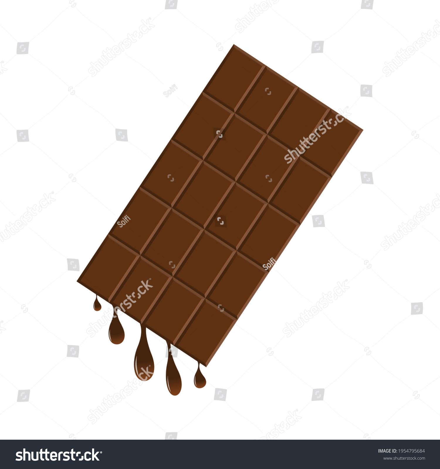 Vector illustration of melting dark chocolate on - Royalty Free Stock ...