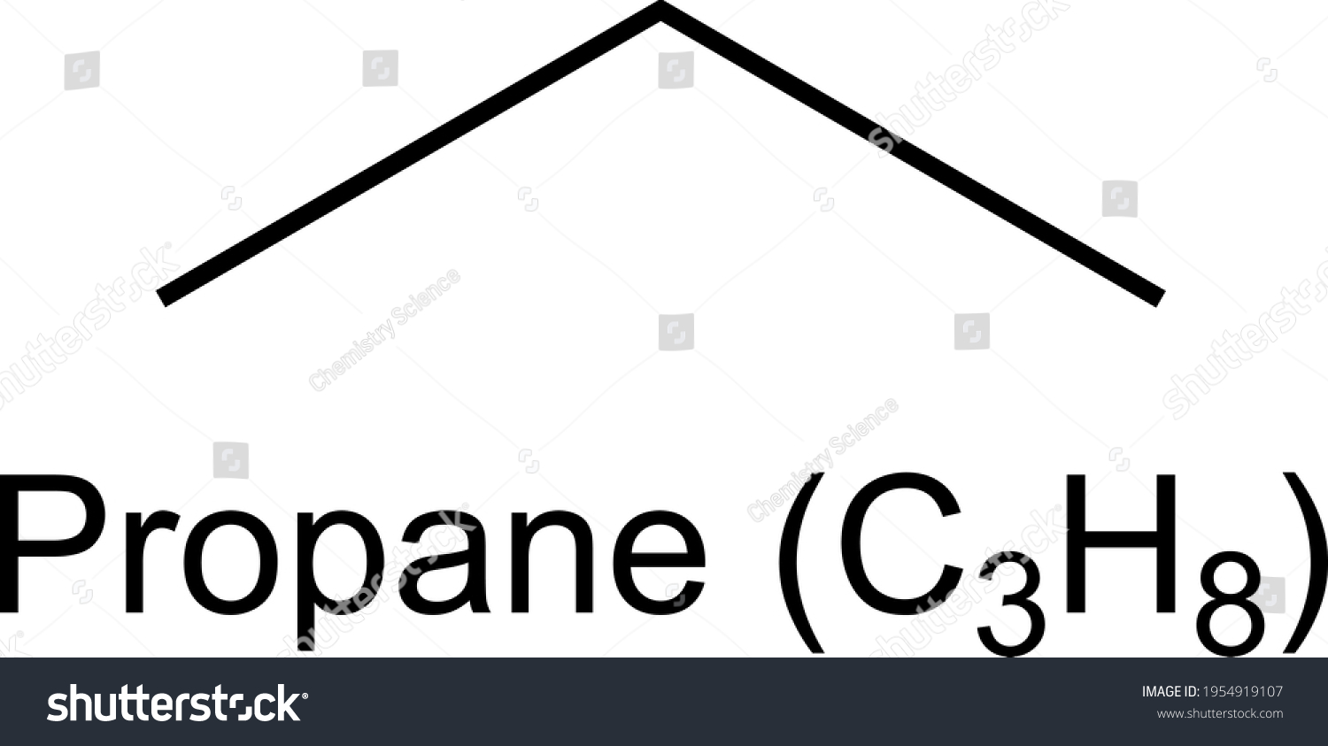 Propane gas alkane hydrocarbon molecule chemical - Royalty Free Stock ...