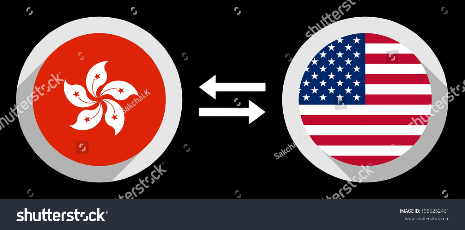 Round Icons With Hong Kong And United States Royalty Free Stock round-icons-with-hong-kong-and-united-states-royalty-free-stock