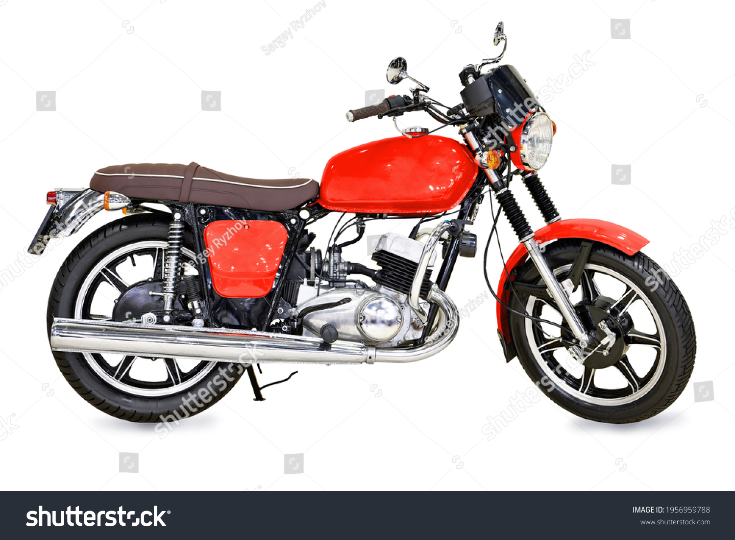 Classic road motorcycle isolated on white background #1956959788