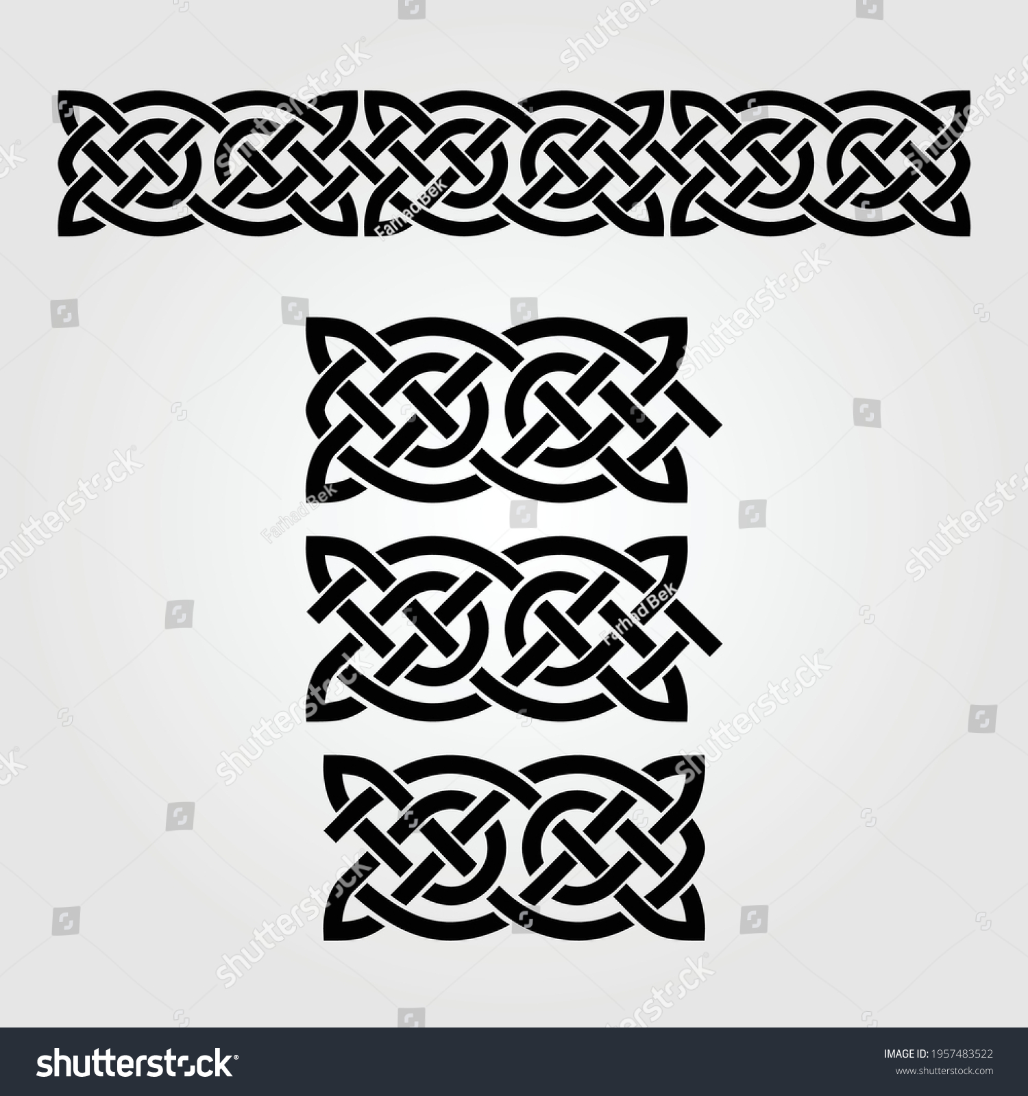 Celtic style border isolated on white background - Royalty Free Stock ...