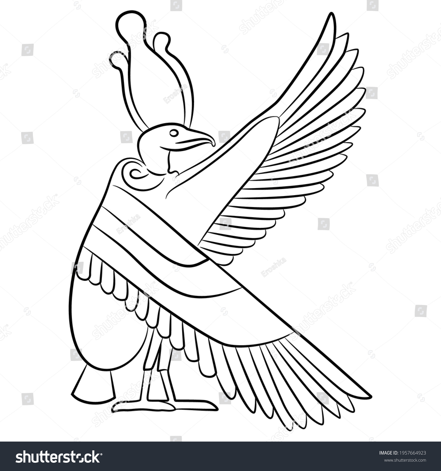 Ancient Egyptian goddess Nekhbet as vulture bird - Royalty Free Stock ...