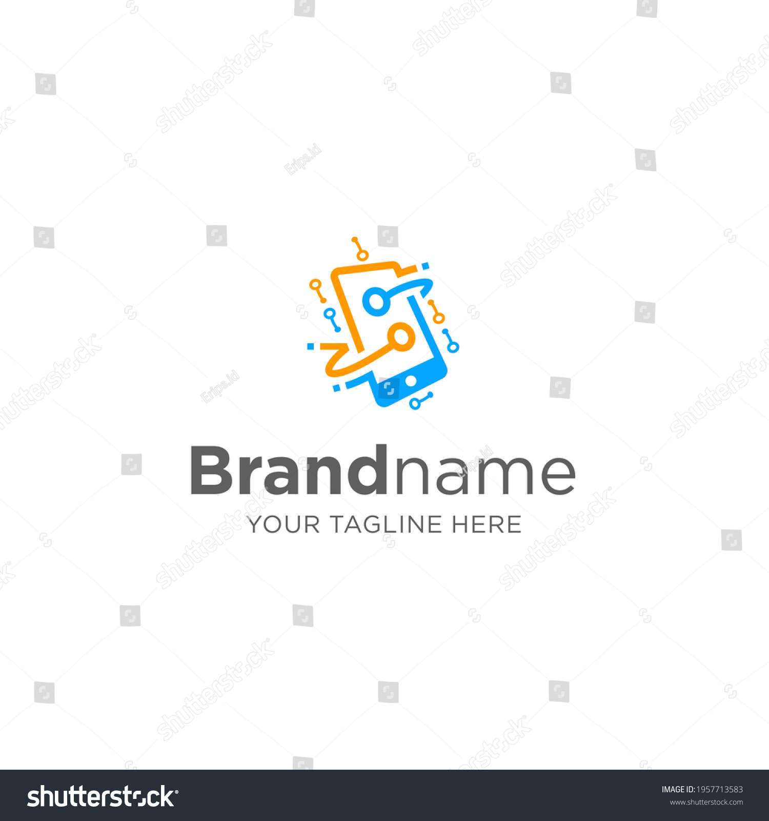 Hand phone repair logo design, logo can be used - Royalty Free Stock ...