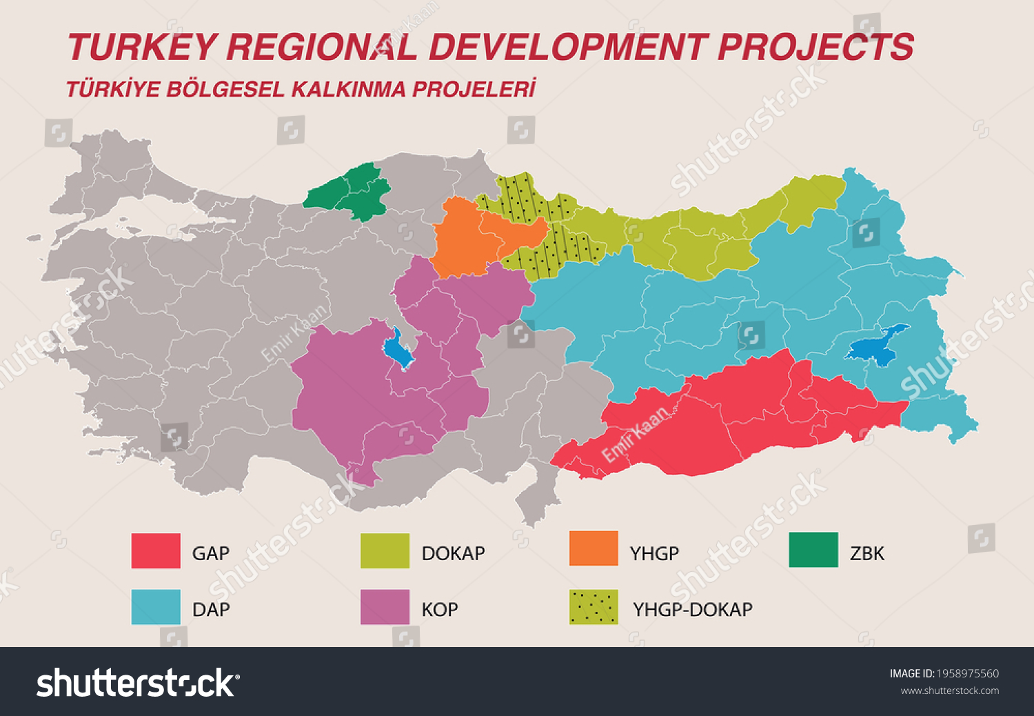 Turkey Economic Geography Map - - Royalty Free Stock Vector 1958975560 ...