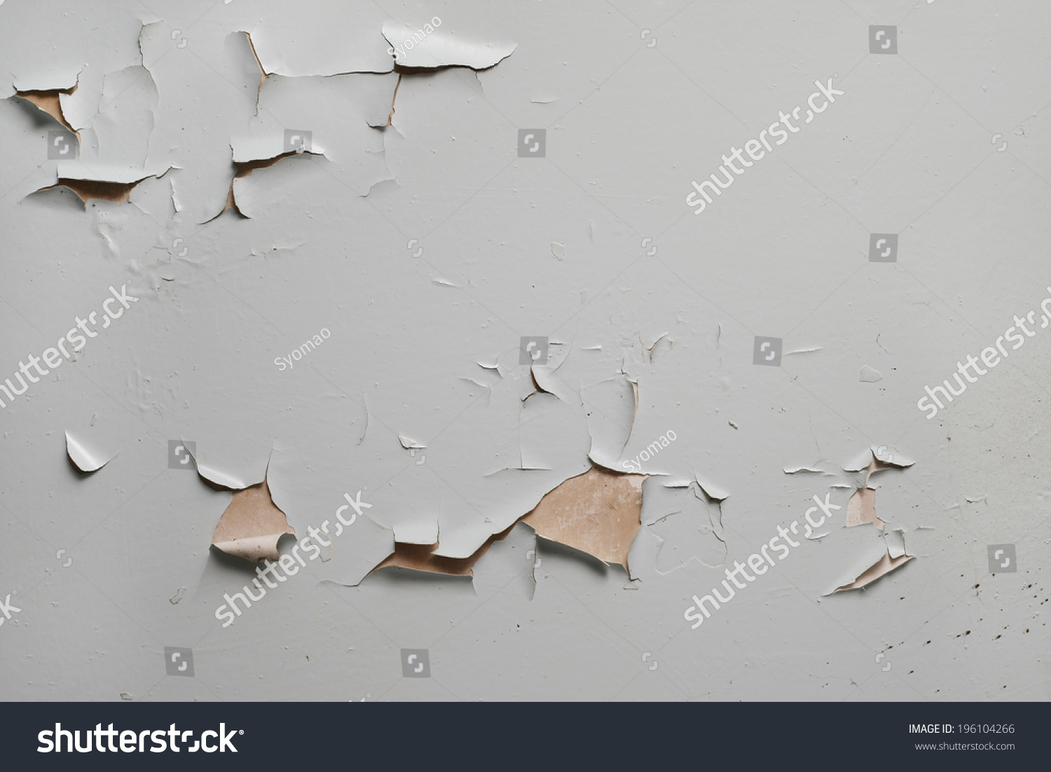 Old cracked gray paint on the wall surface #196104266