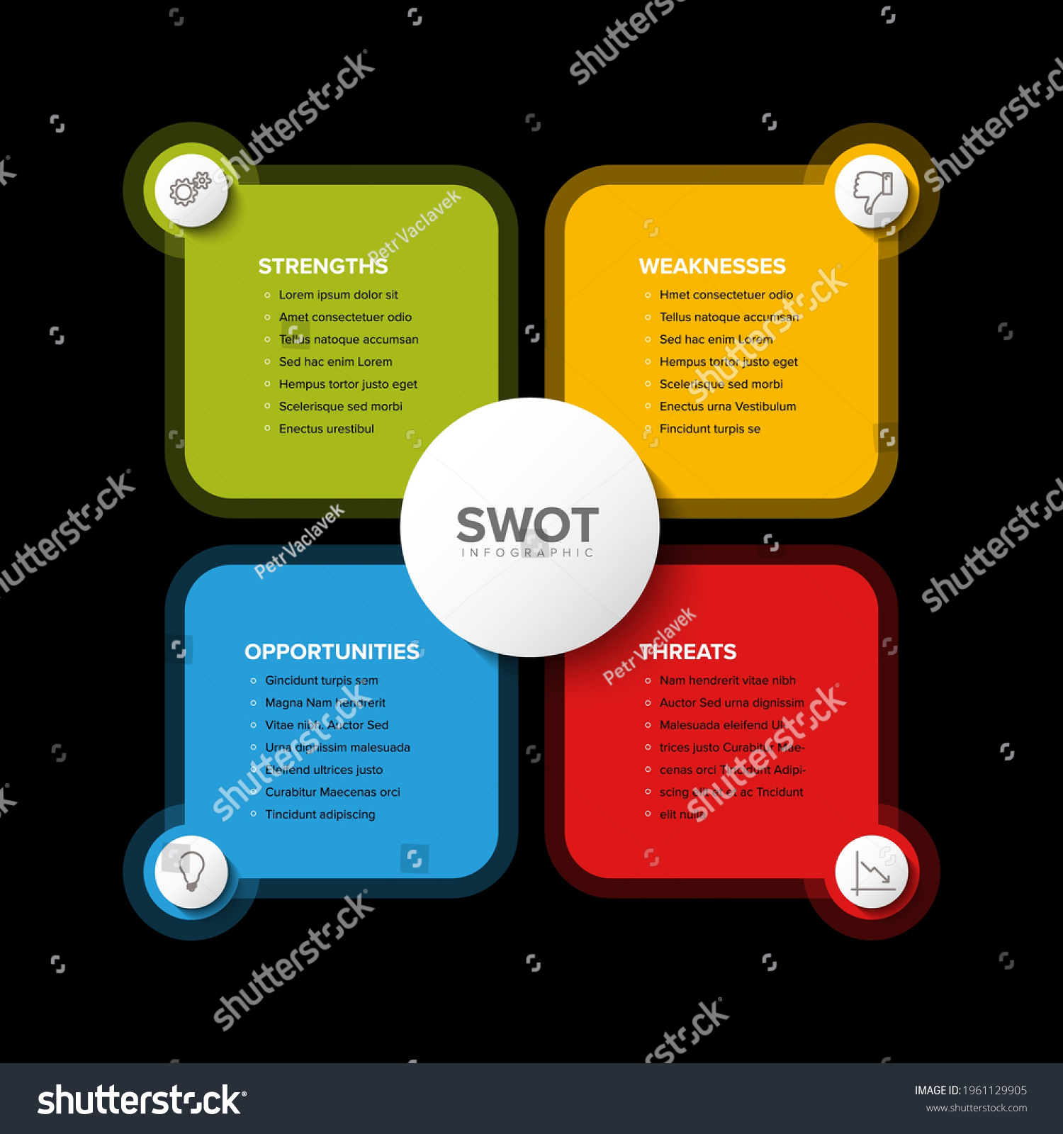 Vector SWOT (strengths, weaknesses, - Royalty Free Stock Vector ...