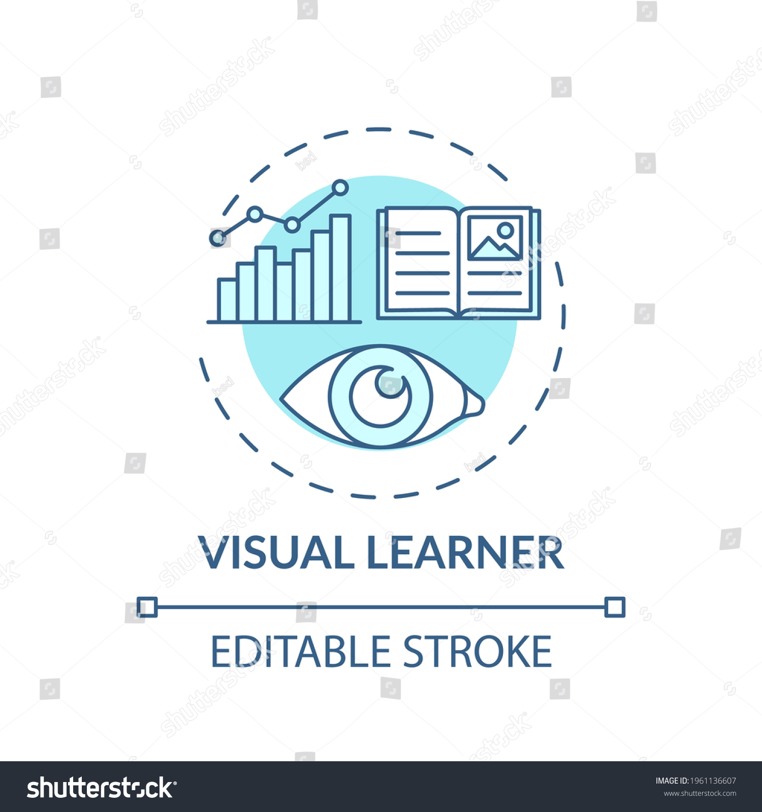 Visual learner turquoise concept icon. Learning - Royalty Free Stock ...